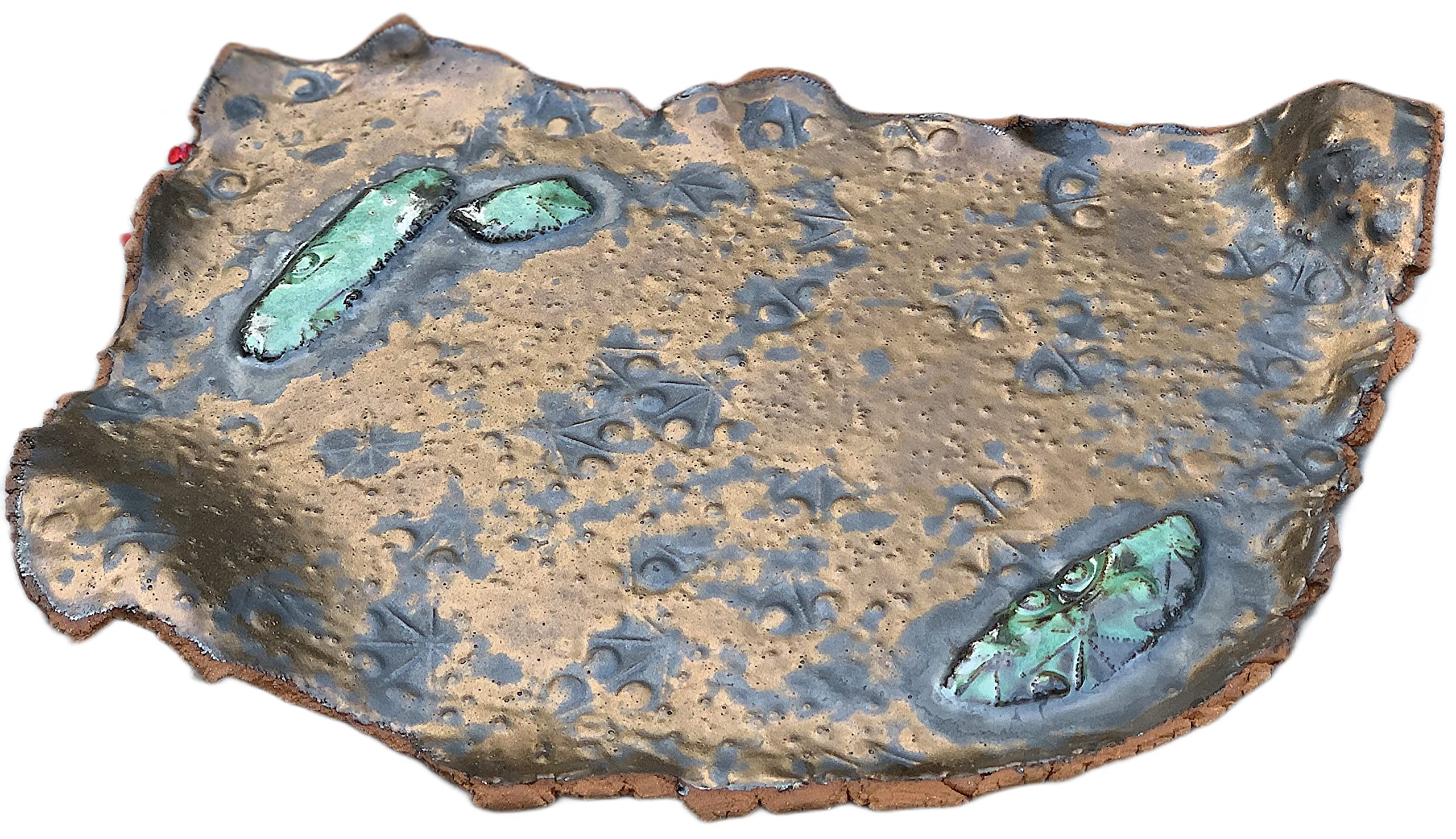 Handmade Ceramic Serving Tray in Copper Gold & Grey - Elegant Charcuterie Board & Dinnerware Art - Perfect Gift for Women & Men (Birthday, Housewarming, Wedding, Holiday) - Ideal for Cheese Platters, Appetizer Displays & Home Decor