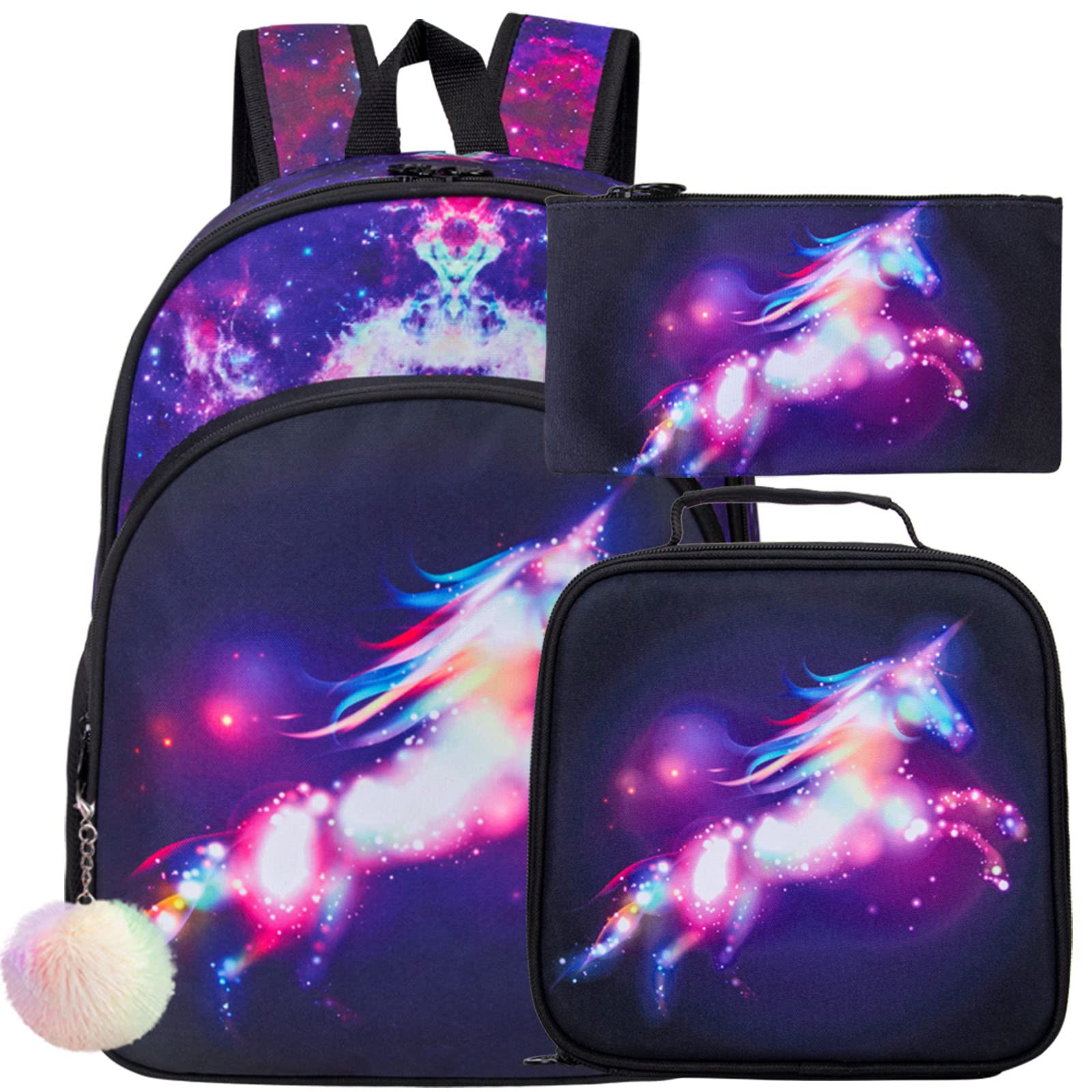 3PCS Girls Backpack Set with Lunch Box - 16