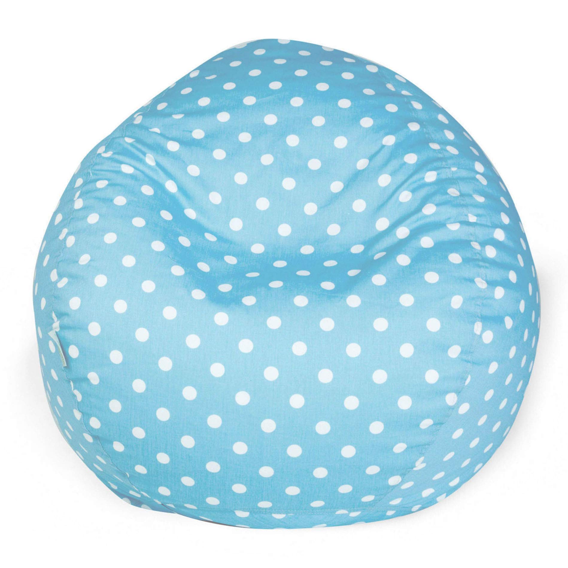 Majestic Home Goods Classic Bean Bag Chair - Mini Polka Dots Oversized Bean Bag for Kids & Adults (28x28x22 Inches) - Aquamarine Blue | Perfect for Game Rooms, Bedrooms & Dorm Lounging