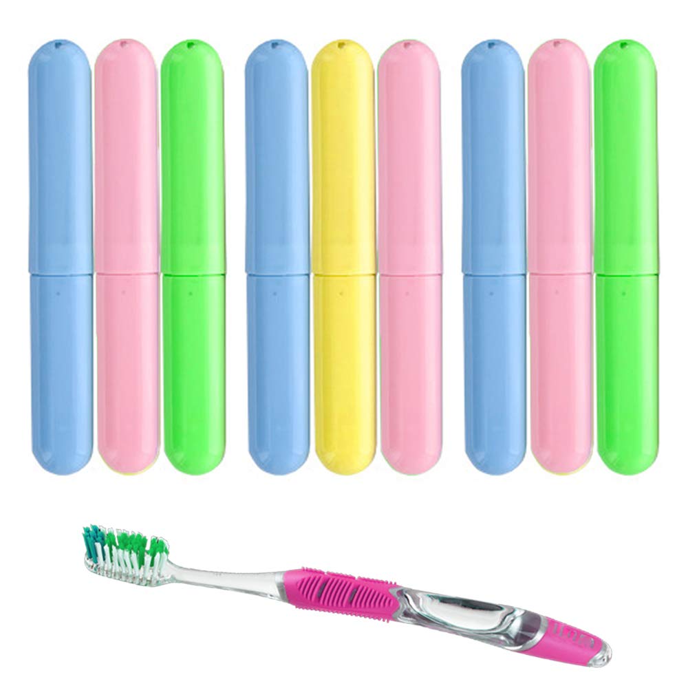 9-Piece Travel Toothbrush Holder Set - Breathable Plastic Tube Case with Multi-Color Options | Portable Toothbrush Protector Cover for Home, Travel, Business Trips, Camping & School Use | Ideal for Daily Hygiene, Vacation Essentials & On-the-Go Oral Care