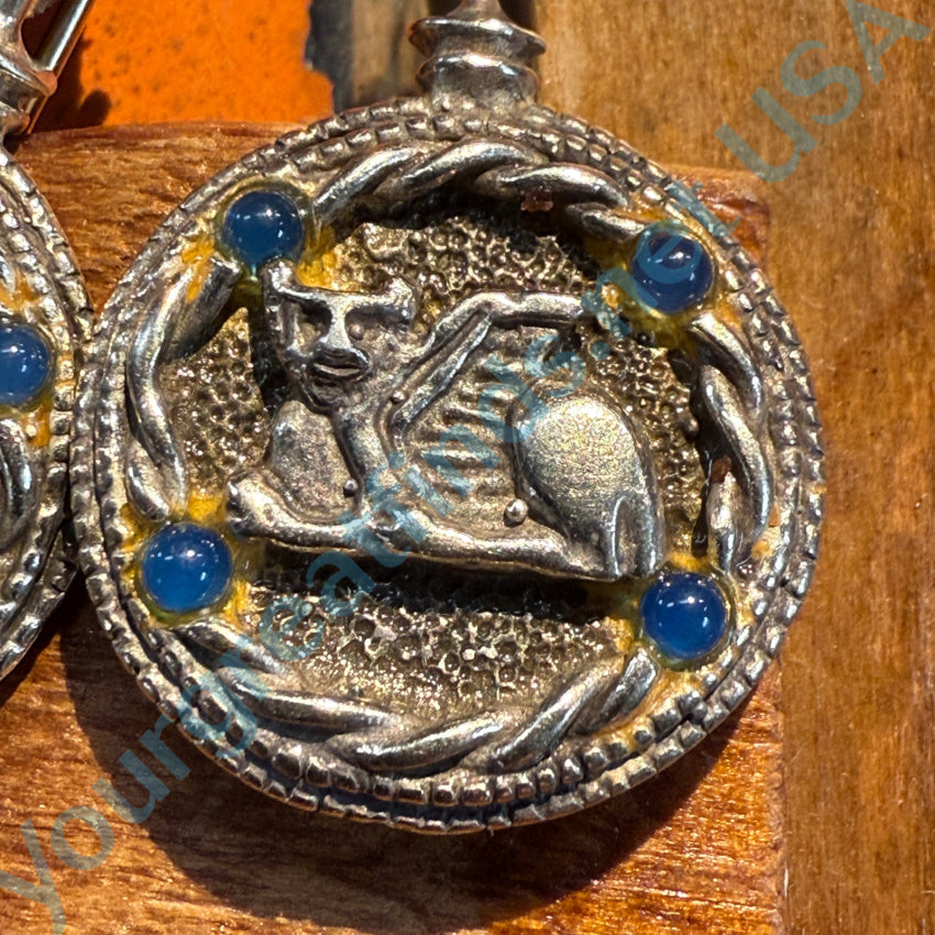 Sterling Silver Egyptian Revival Bastet Cat Goddess Medallion Pierced Earrings for Women - Vintage Style Jewelry Gift for Cat Lovers, Perfect for Parties, Date Nights & Special Occasions