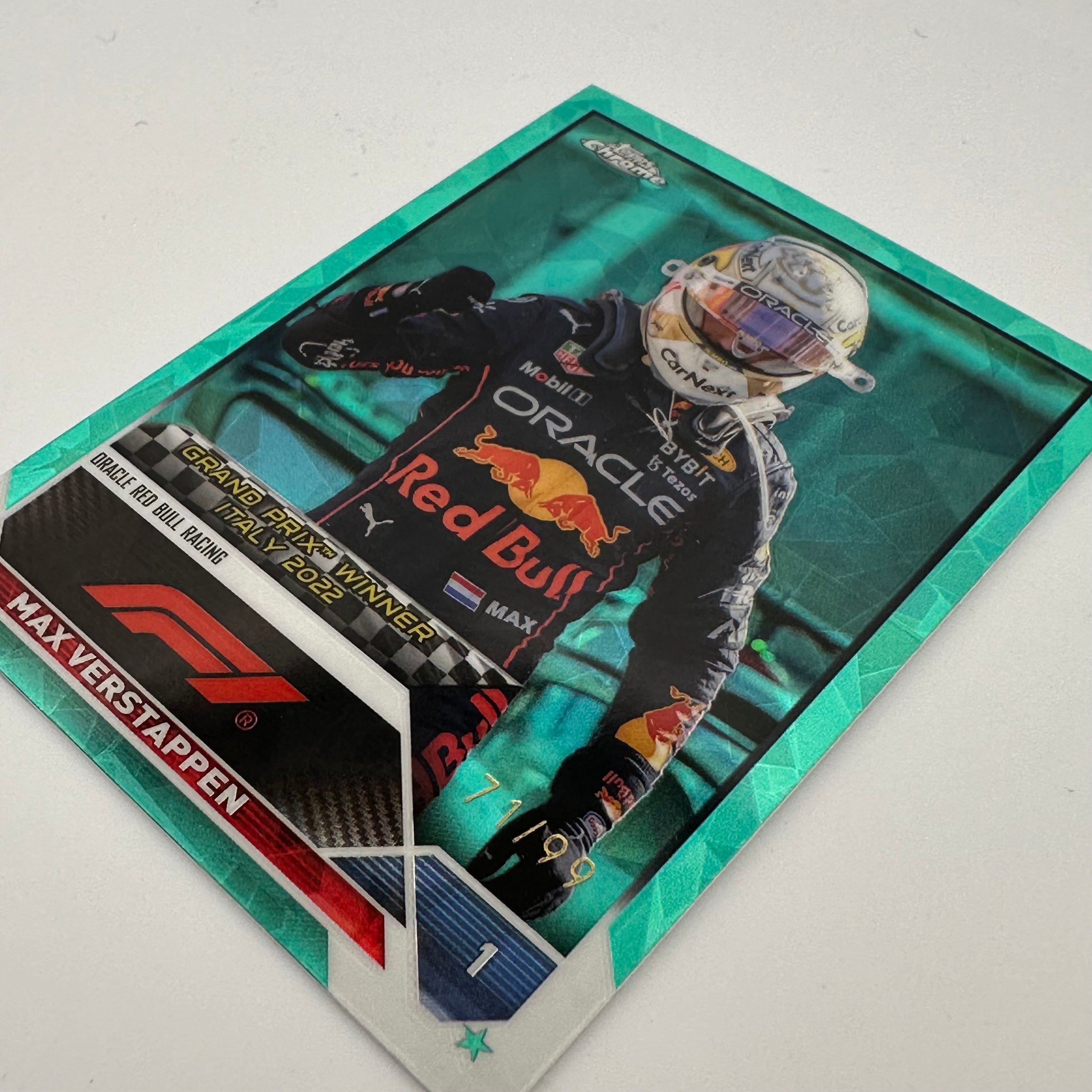 2023 Topps Chrome Sapphire #159 Max Verstappen 71/99 Aqua - Rare F1 Racing Card for Collectors & Fans - Perfect for Display, Trading, and Sports Memorabilia Collections