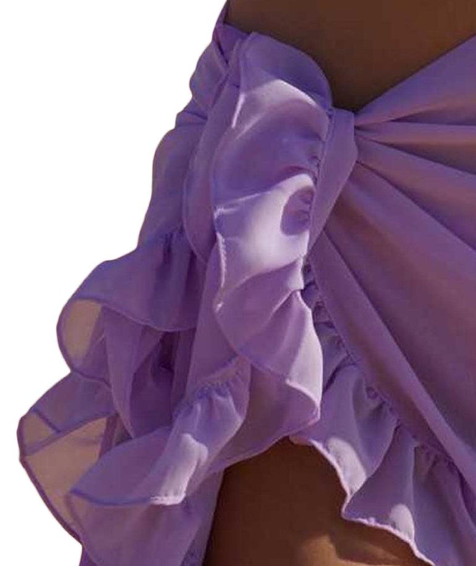 Raboolion Women's Chiffon Wrap Skirt - High Waist Beach Cover Up with Ruffle Slit, Summer Sarong Skirt for Vacation, Poolside, and Tropical Getaways