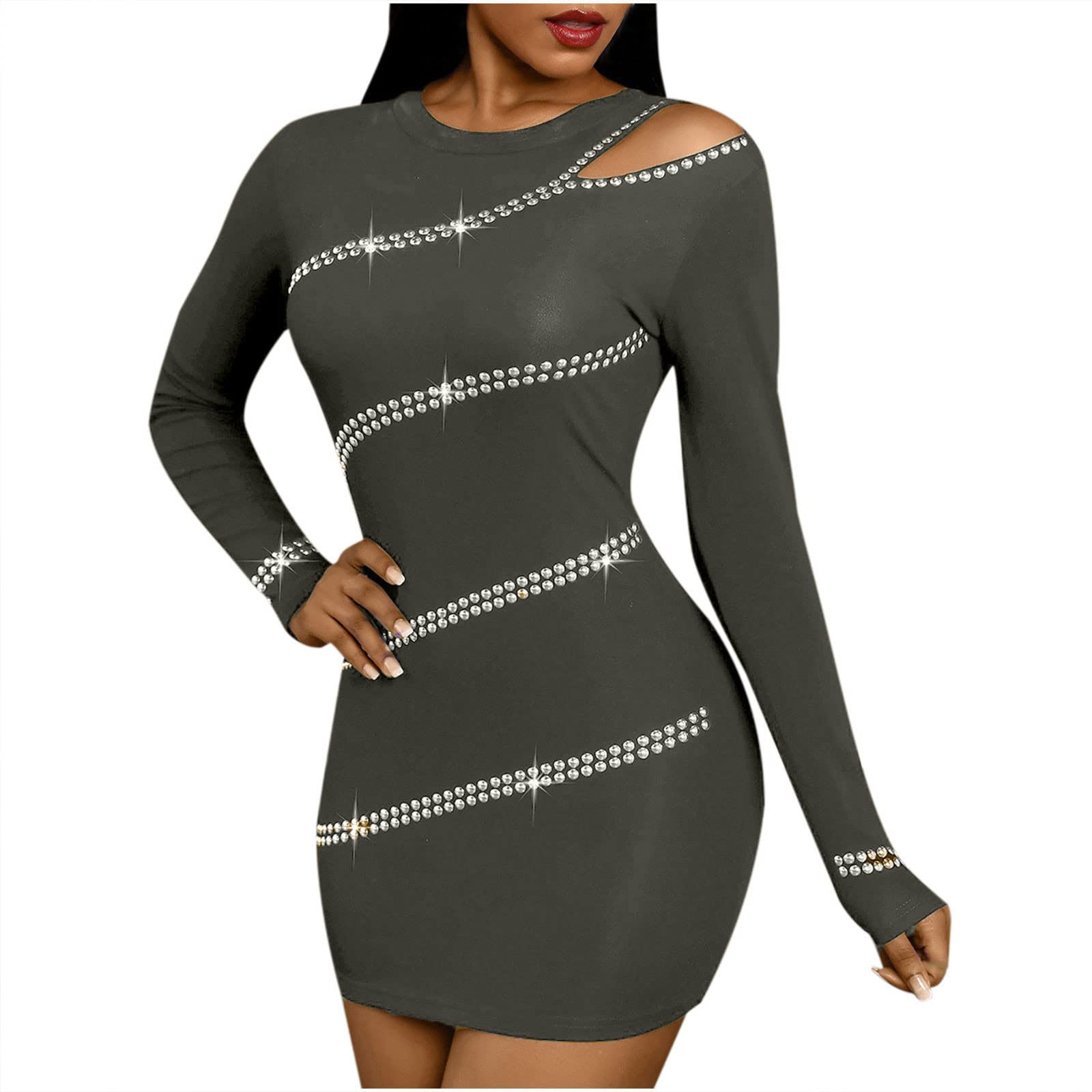 LONGZUVS Women's Long Sleeve Turtleneck Wrap Bodycon Pencil Dress - Sexy Slim Fit Formal Cocktail Party Gown for Evening Events, Date Night & Office Wear