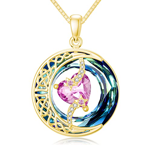 B-Moon Starl-10-October-Pink Tourmaline-Gold