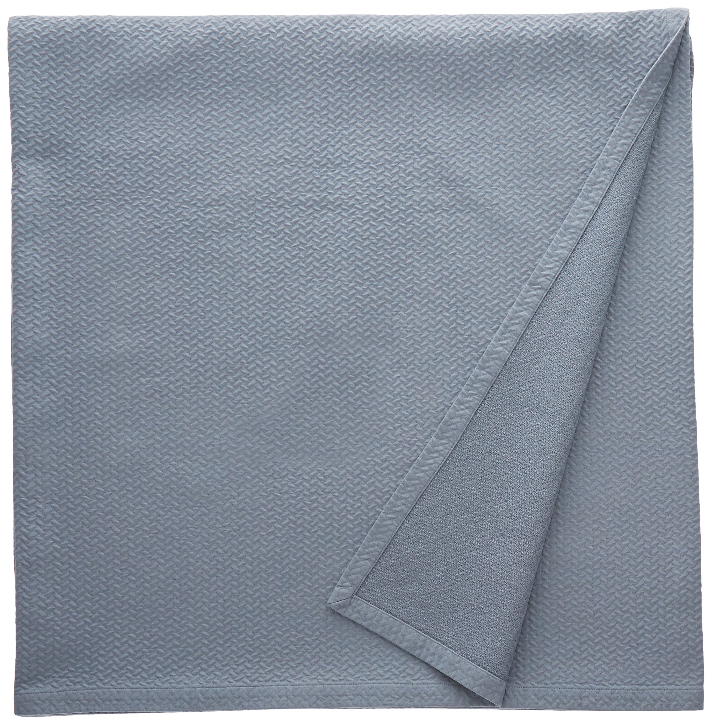 Luxury Natural Comfort Matelassé Blanket Coverlet - King Size Herringbone Pattern in Water Blue | Perfect for Bedroom Decor, Guest Room & Cozy Home Styling