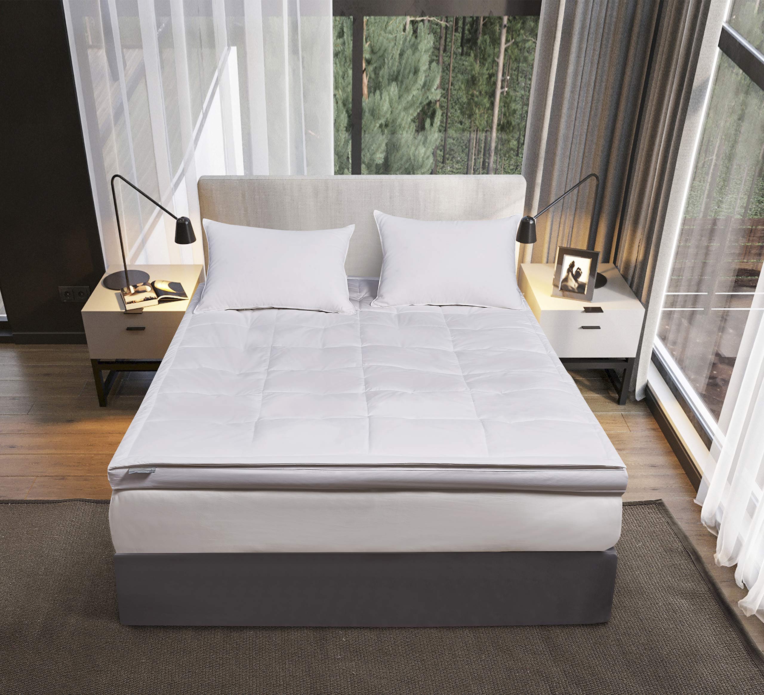 Premium Kathy Ireland Pillowtop Mattress Topper - Cal King Size (72