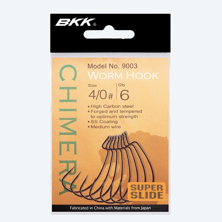 BKK Chimera Worm Fishing Hooks - Sharp & Durable Saltwater & Freshwater Hooks for Bass, Trout, Walleye Fishing - Ideal for Soft Plastic Worms, Lizards, and Creature Baits