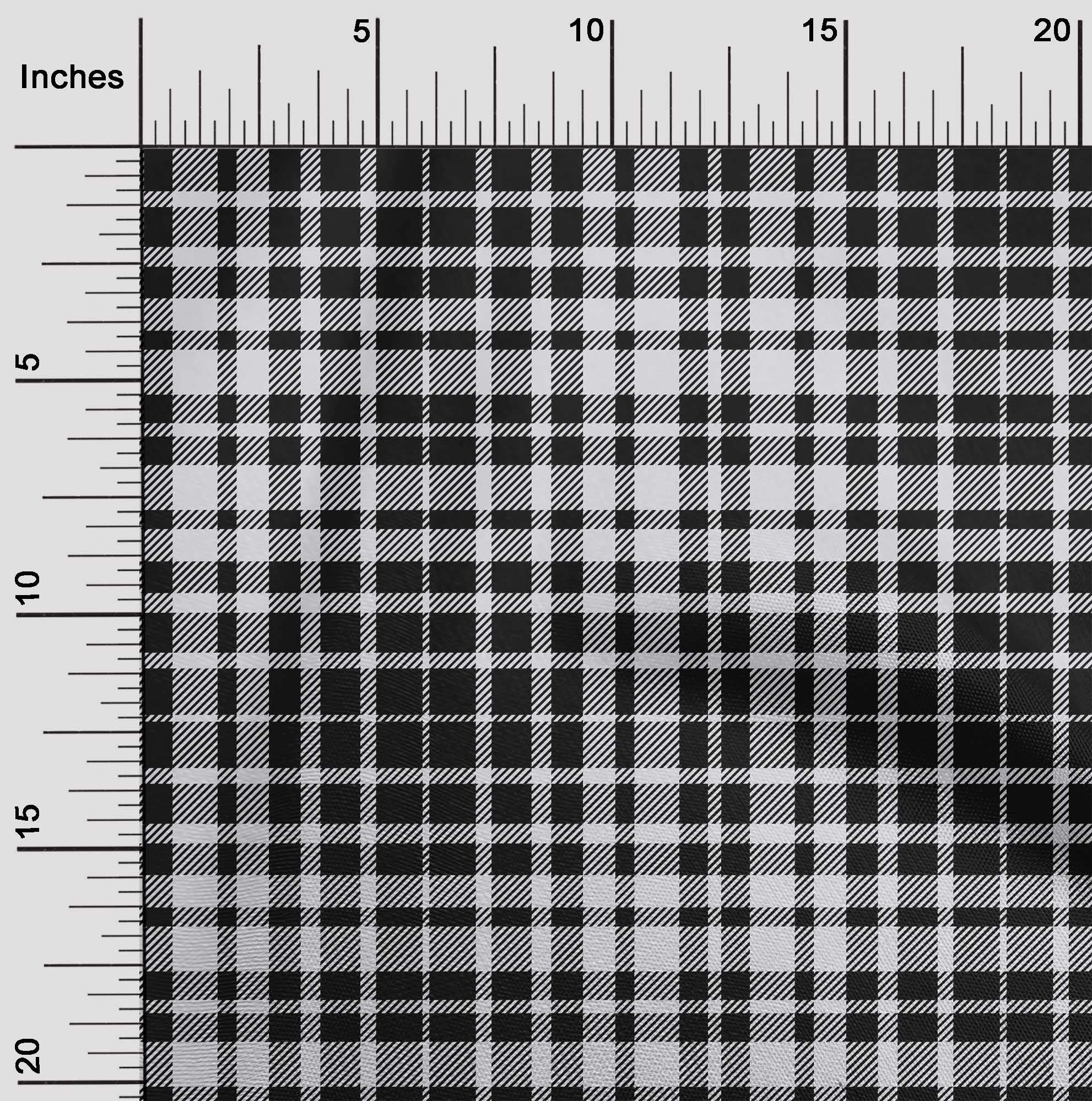 oneOone Rayon Black Checkered Fabric - 56 Inch Wide Printed Sewing Material by The Yard for DIY Clothing, Dresses & Home Decor Projects (4789)