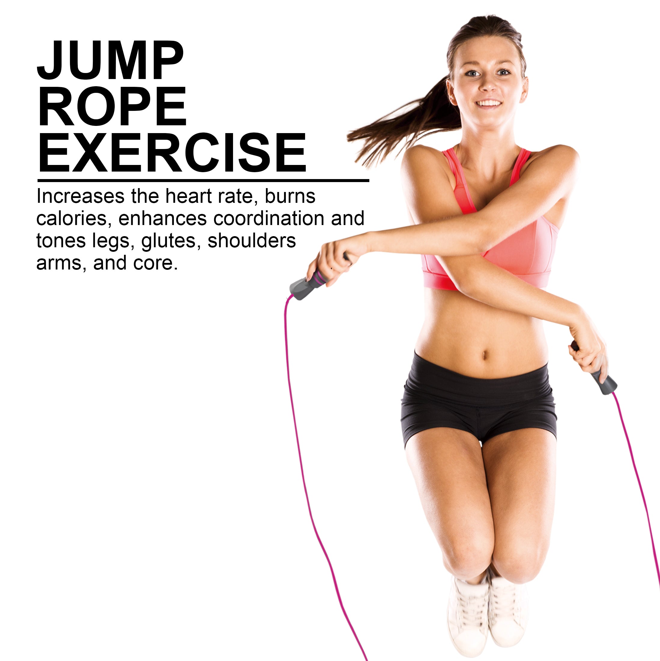 PRCTZ 9ft Adjustable PVC Jump Rope with Comfortable Foam Handles - Perfect for Home Workouts, Gym Training, and Fitness Enthusiasts