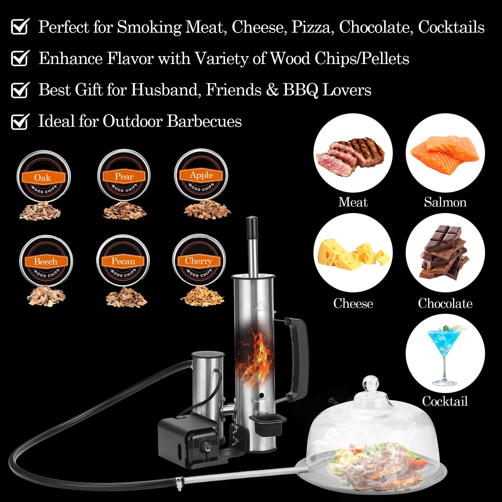 Upgraded Smoke Tube for Cold Smoking - Stainless Steel Smoke Generator with Wood Chips, Compatible with Gas Grill & Blackstone Griddle - Perfect for Camping, Backyard BBQ & Cold Smoking Cheese, Meat, Fish & More