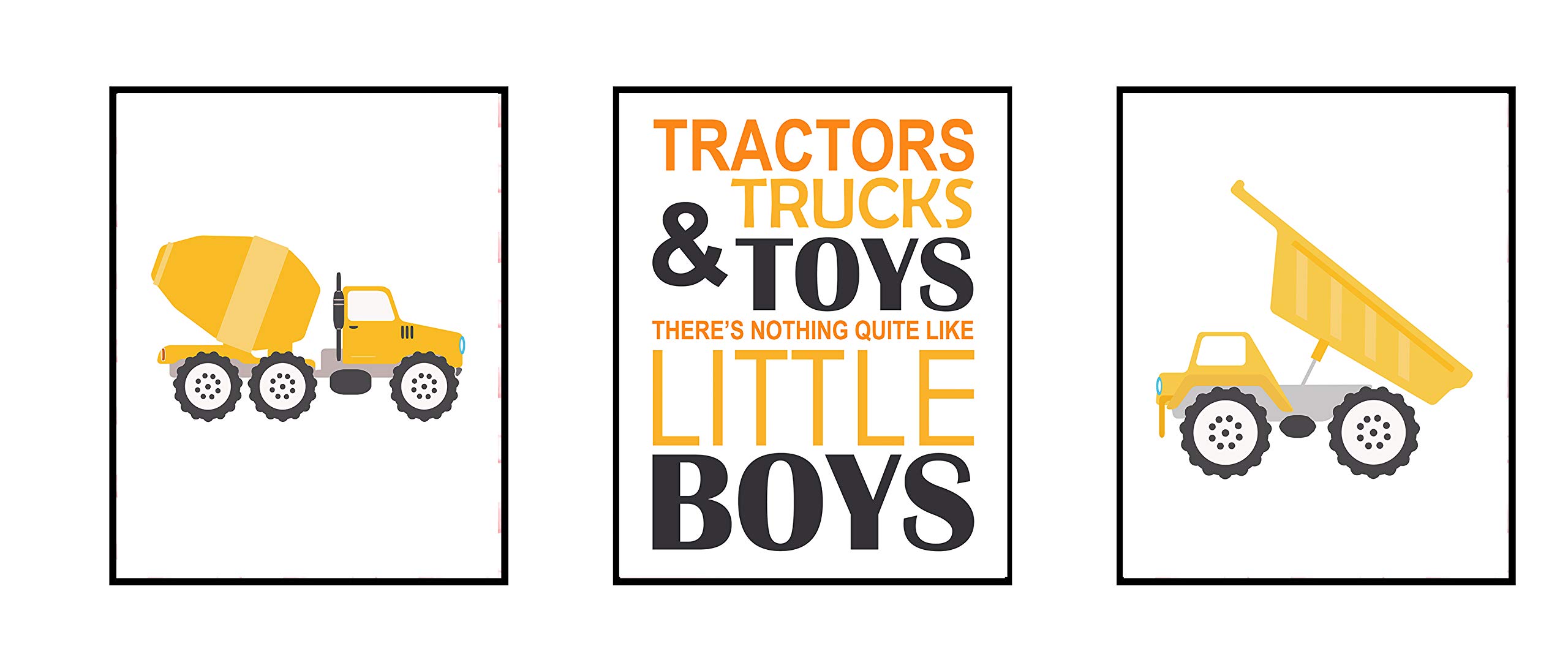 Tractor Truck Toys Art Print - Boys Room Wall Decor for Playroom & Nursery