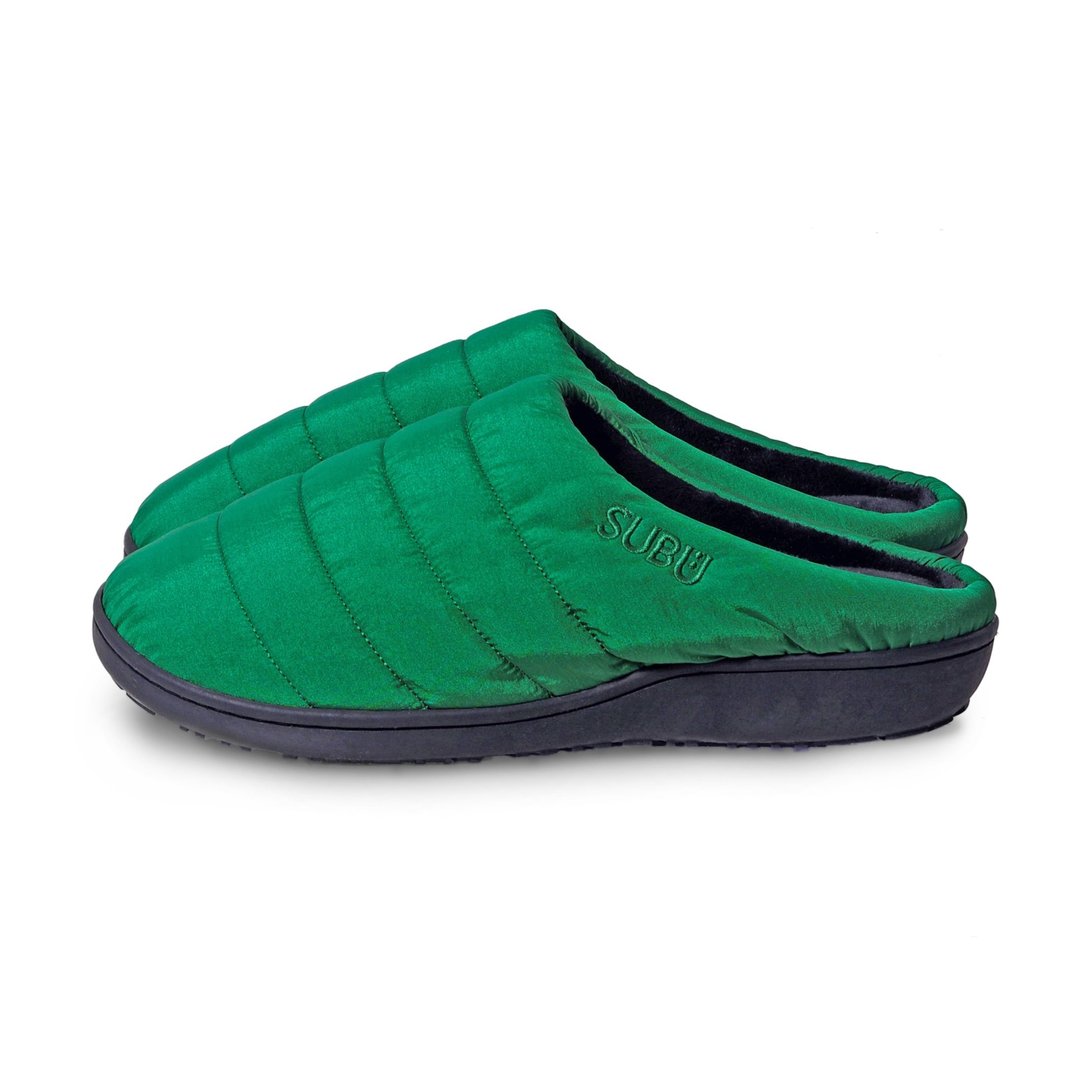 SUBU Tokyo Cozy Winter Slippers for Women - Soft Faux Fur Lined Indoor House Shoes with Non-Slip Sole - Perfect for Home, Office & Relaxation (Artificial Green)
