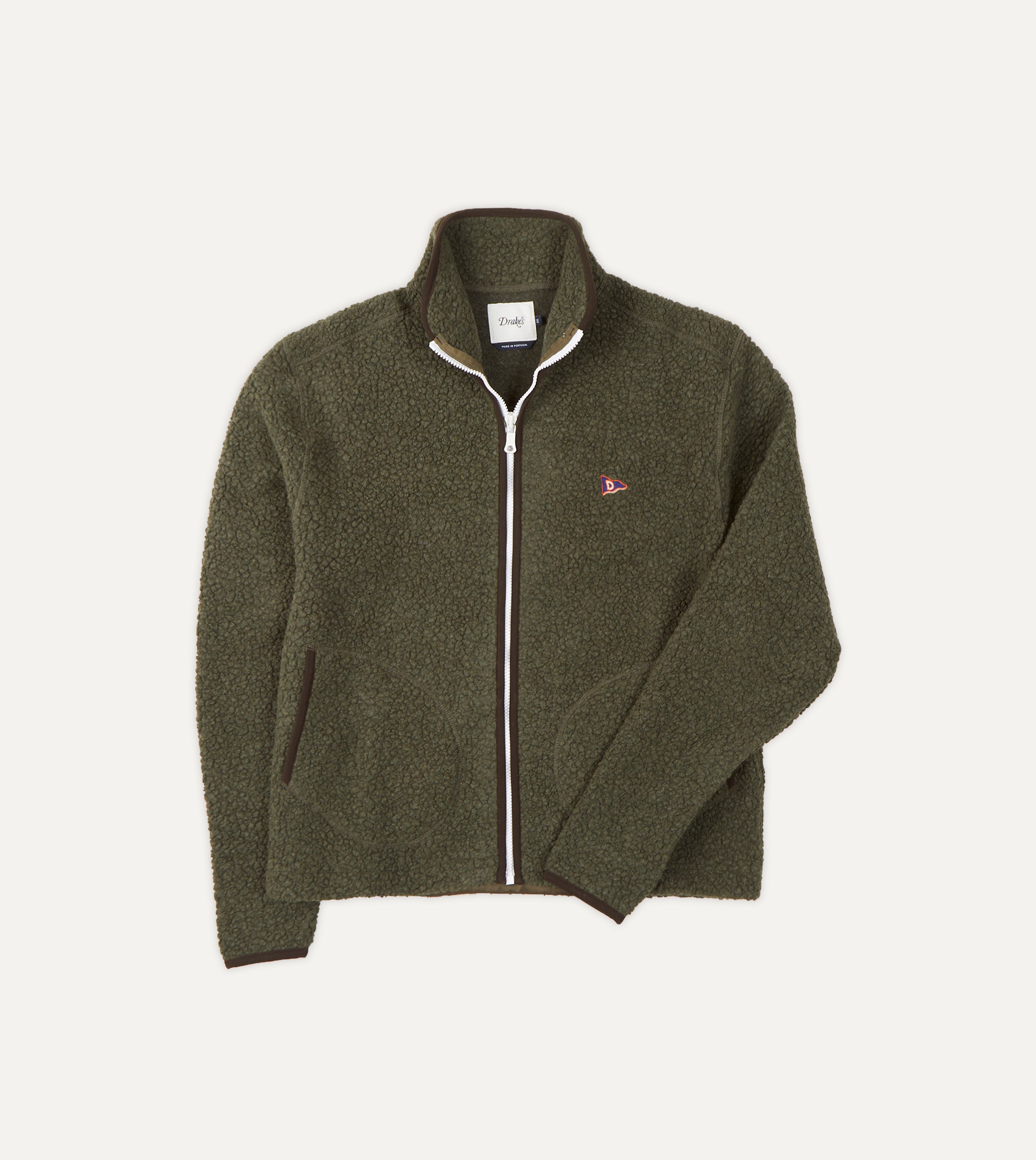 Green Boucle Wool Zip Fleece Jacket - Warm Winter Coat for Women | Cozy Outdoor Hiking & Casual Streetwear Fashion