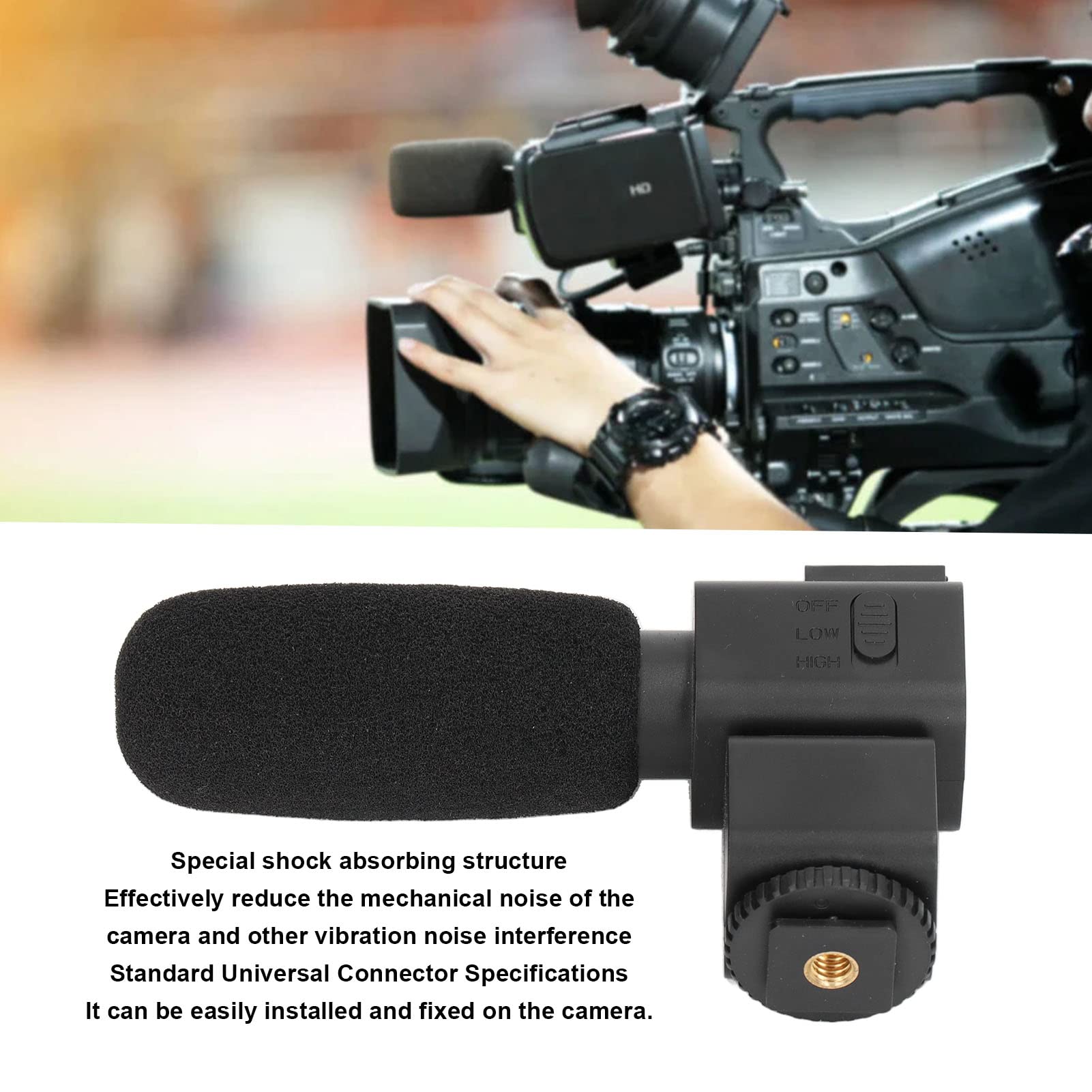 ASHATA Universal Camera Microphone - Professional Unidirectional Stereo Mic with Shock Mount for Studio Recording, Podcasting, Streaming & YouTube Videos | Perfect for Vloggers, Content Creators & Home Studios