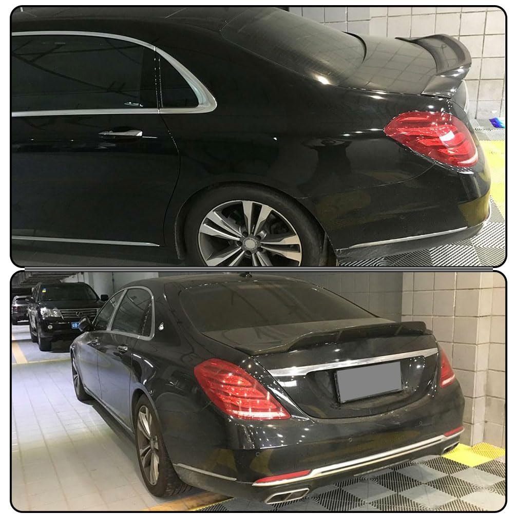 MCARCAR Carbon Fiber Trunk Spoiler for Mercedes Benz S Class W222 (2014-2019) - S400 S450 S500 S550 S560 S600 S63 S65 AMG - High Kick Rear Boot Lid Wing Lip | Factory Direct | Enhances Sporty Look & Aerodynamics for Sedan