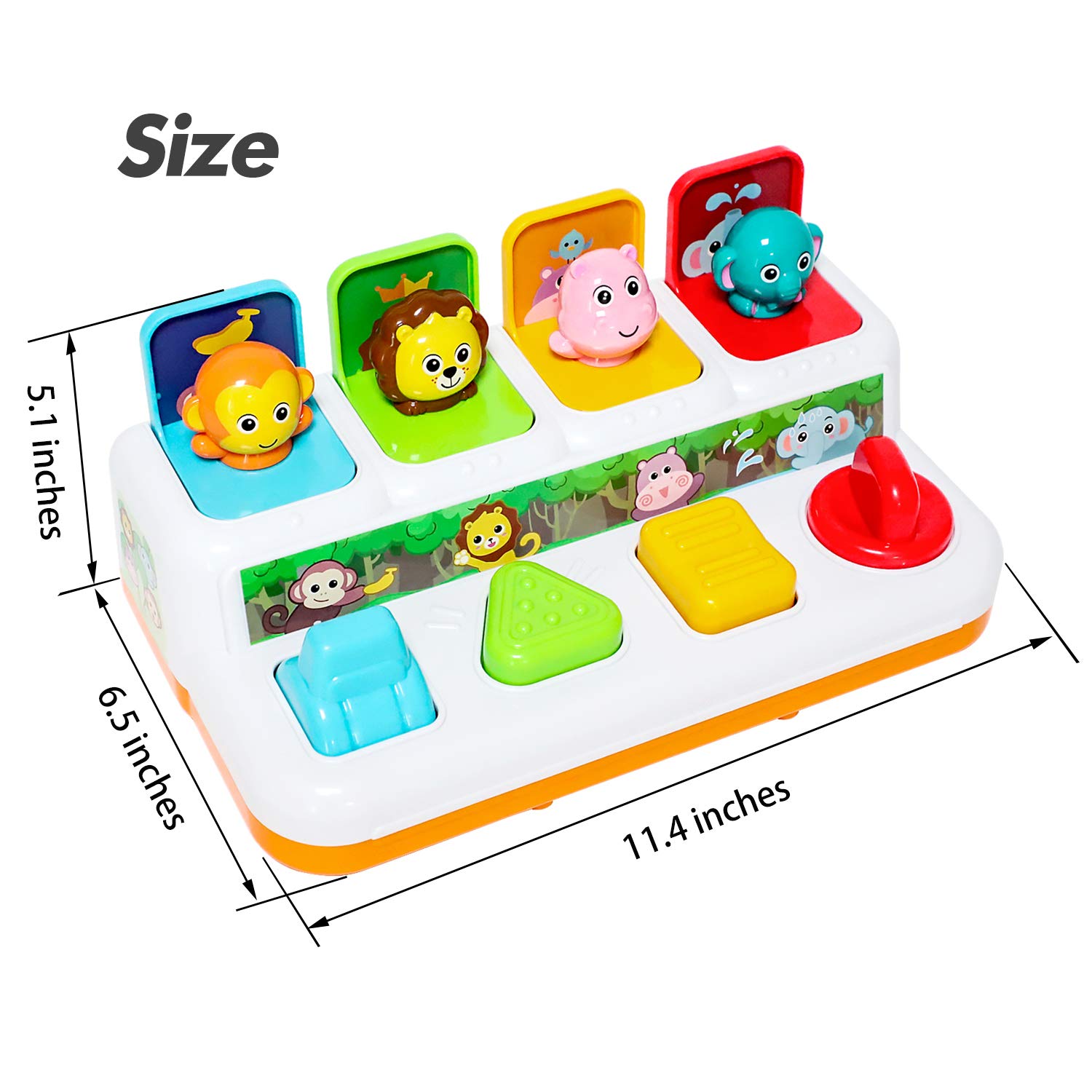 Best Montessori Musical Pop-Up Toys for Babies 6-18 Months | Interactive Cause & Effect Learning Toys for Toddlers 1-3 Years | Perfect Gift for Boys & Girls | Animal-Themed Early Education Toy for Home, Daycare & Travel Play