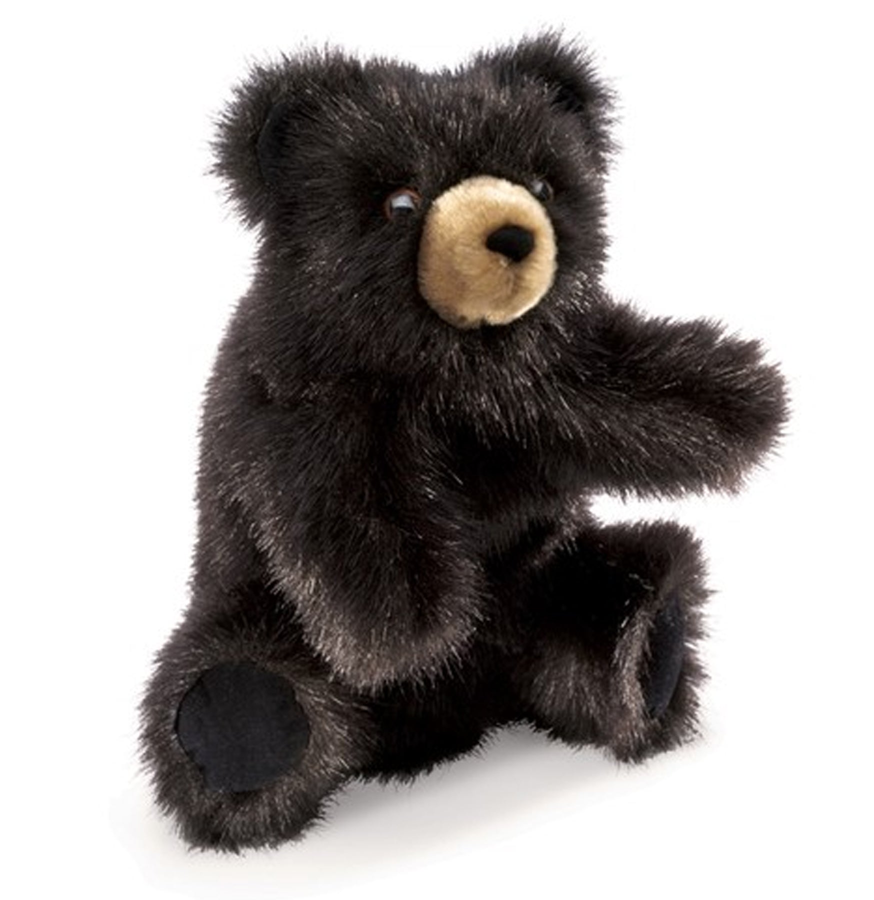 Adorable Black Bear Hand Puppet for Kids - Interactive Soft Plush Toy for Storytelling & Pretend Play - Perfect for Classroom, Nursery & Family Fun