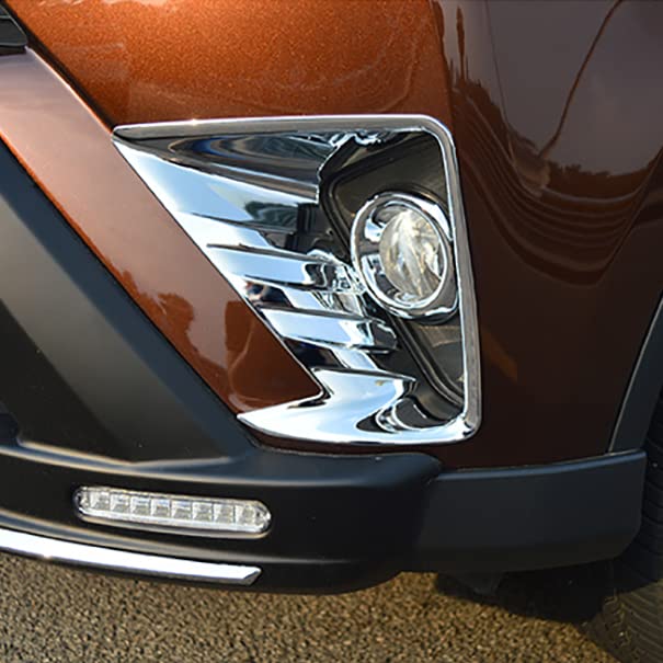 Kadore Chrome Front Fog Light Cover Trim Bezel for 2016-2018 Toyota RAV4 Hybrid XLE Limited SE LE - 2-Piece Set | Durable Fog Lamp Accessories for Off-Road & Night Driving