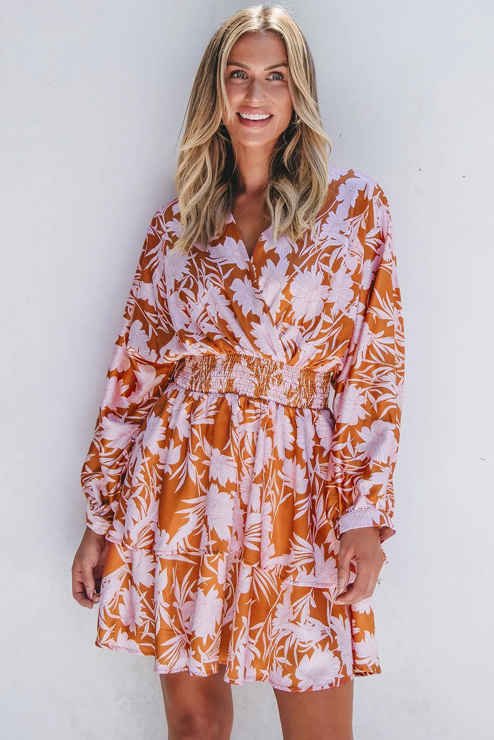 Stylish Long Sleeve Mini Resort Dress for Women - Summer Beach Vacation, Pool Party & Tropical Getaway Outfit