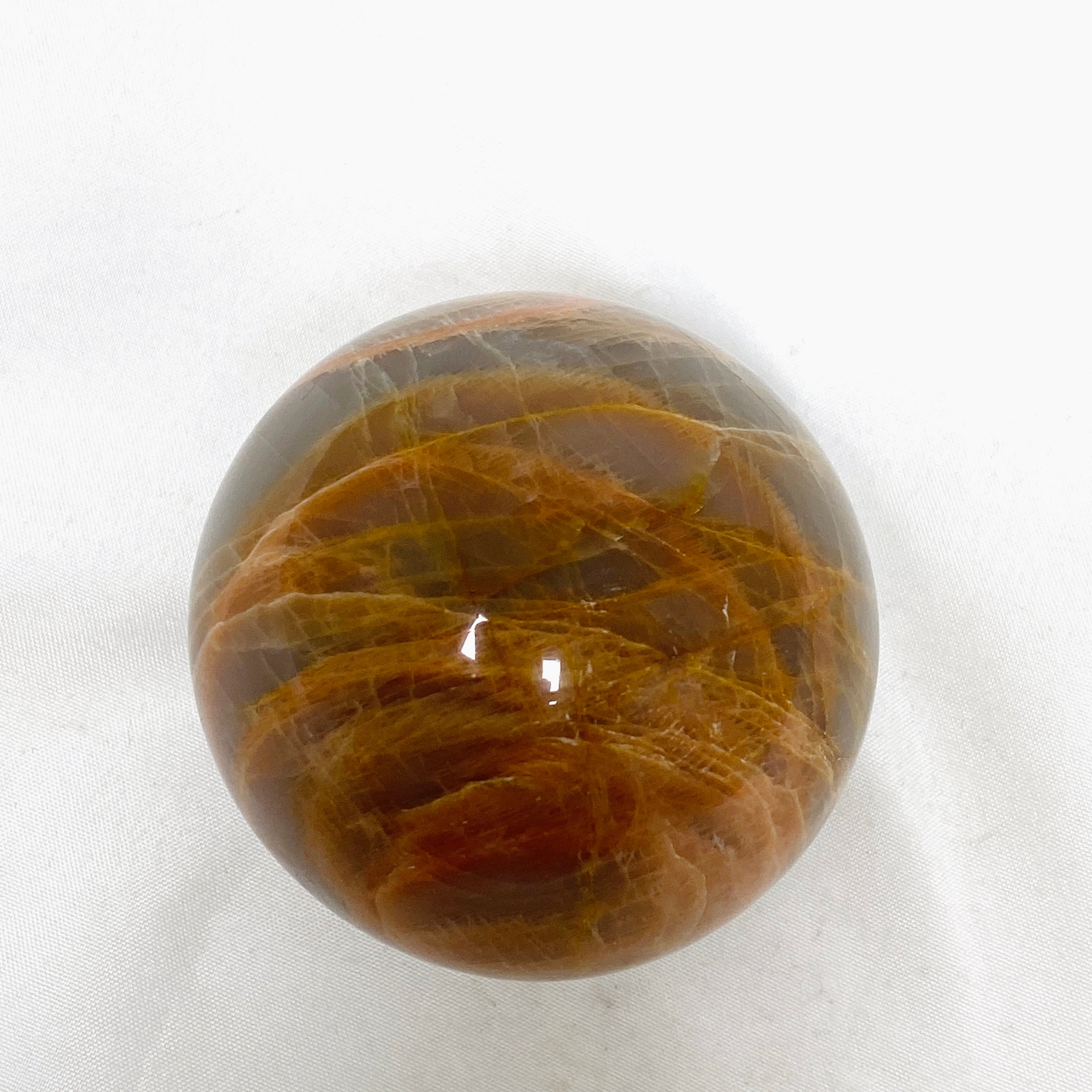 Natural Peach Moonstone Sphere PMS03 - Healing Crystal for Meditation, Yoga & Home Decor - Perfect for Spiritual Gifts & Energy Balancing