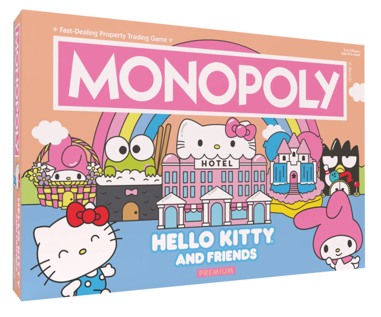 Hello Kitty & Friends Monopoly Board Game - Collectible Edition for Kids & Adults - Fun Family Game Night Activity for Parties & Gatherings