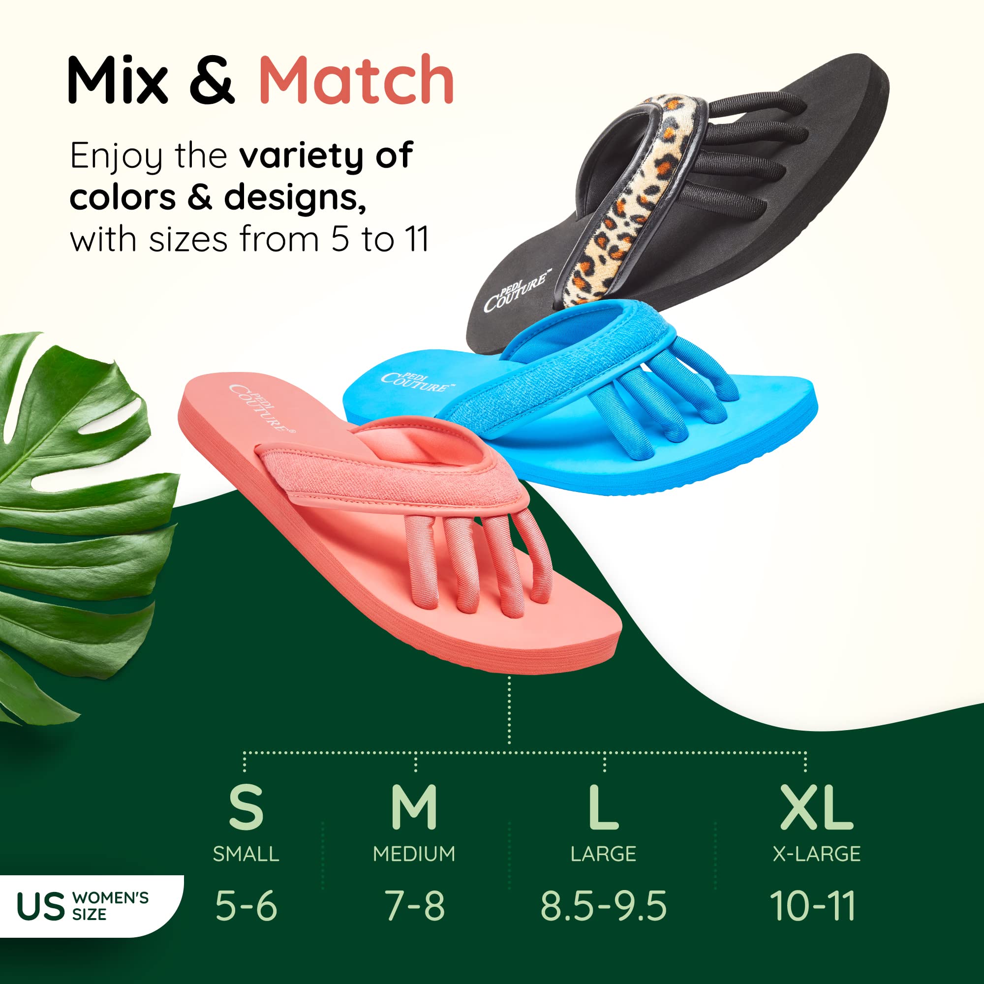 Women's Pedicure Sandals with Built-In Toe Separators - Comfortable Spa Style Flip Flops for Home, Salon, Yoga & Gym | Perfect for Manicures, Pedicures & Relaxation