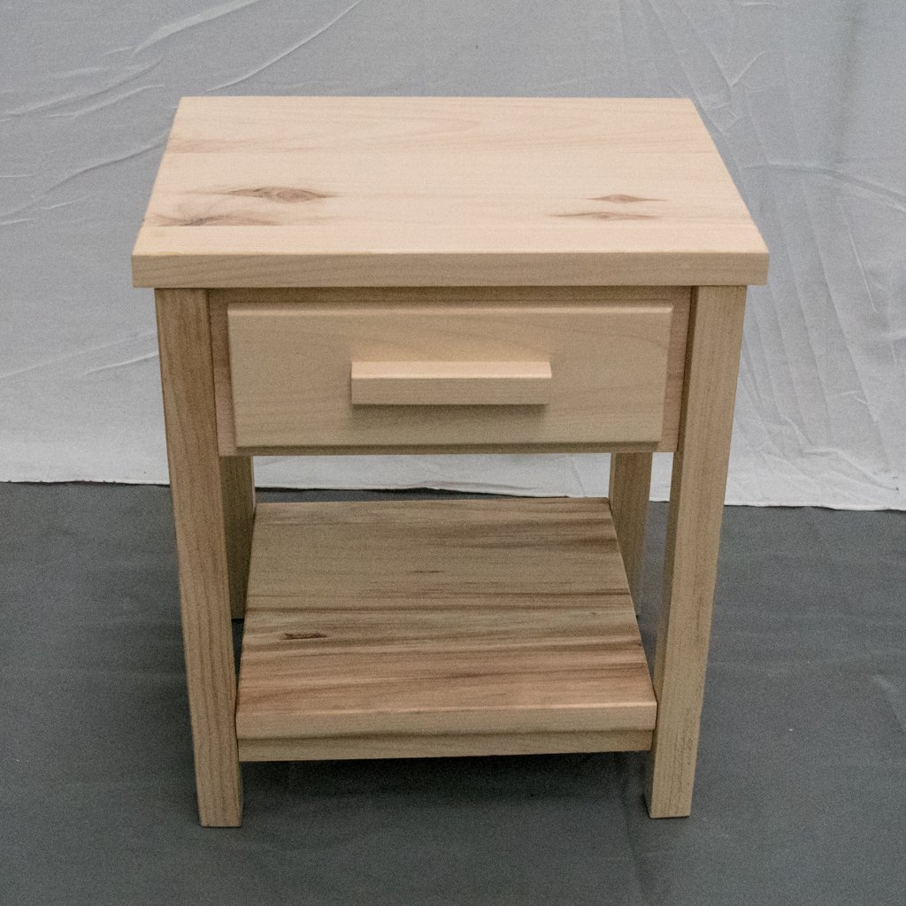 Unfinished Nightstand with 1 Drawer - Solid Wood Modern Amish Handcrafted in USA - Perfect for Bedroom, Living Room, or Home Office Storage