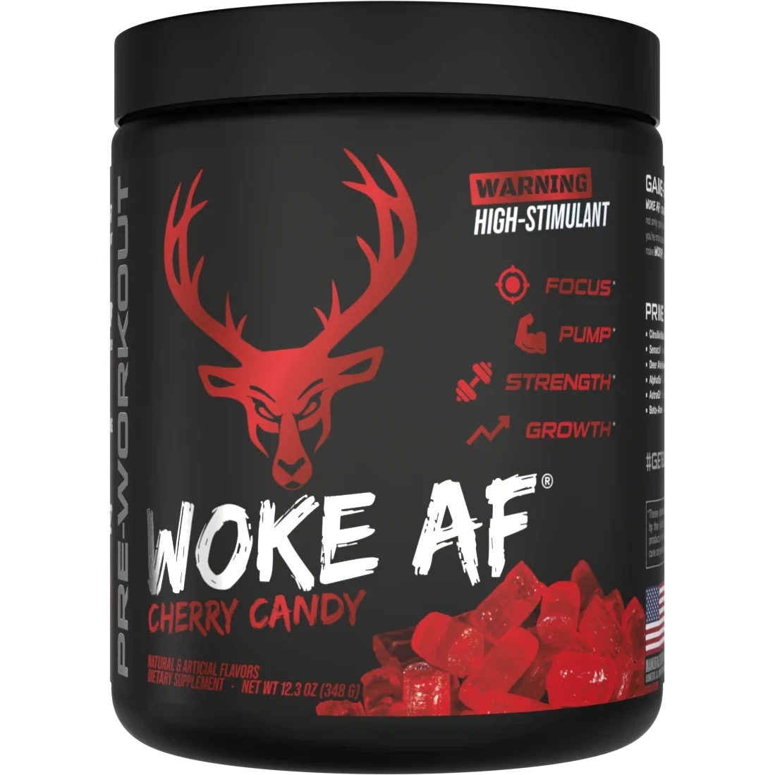 Bucked Up WOKE AF Pre-Workout Supplement - Energy & Focus Booster for Gym, Fitness & Bodybuilding | Ideal for Pre-Workout, Weight Training & Athletic Performance