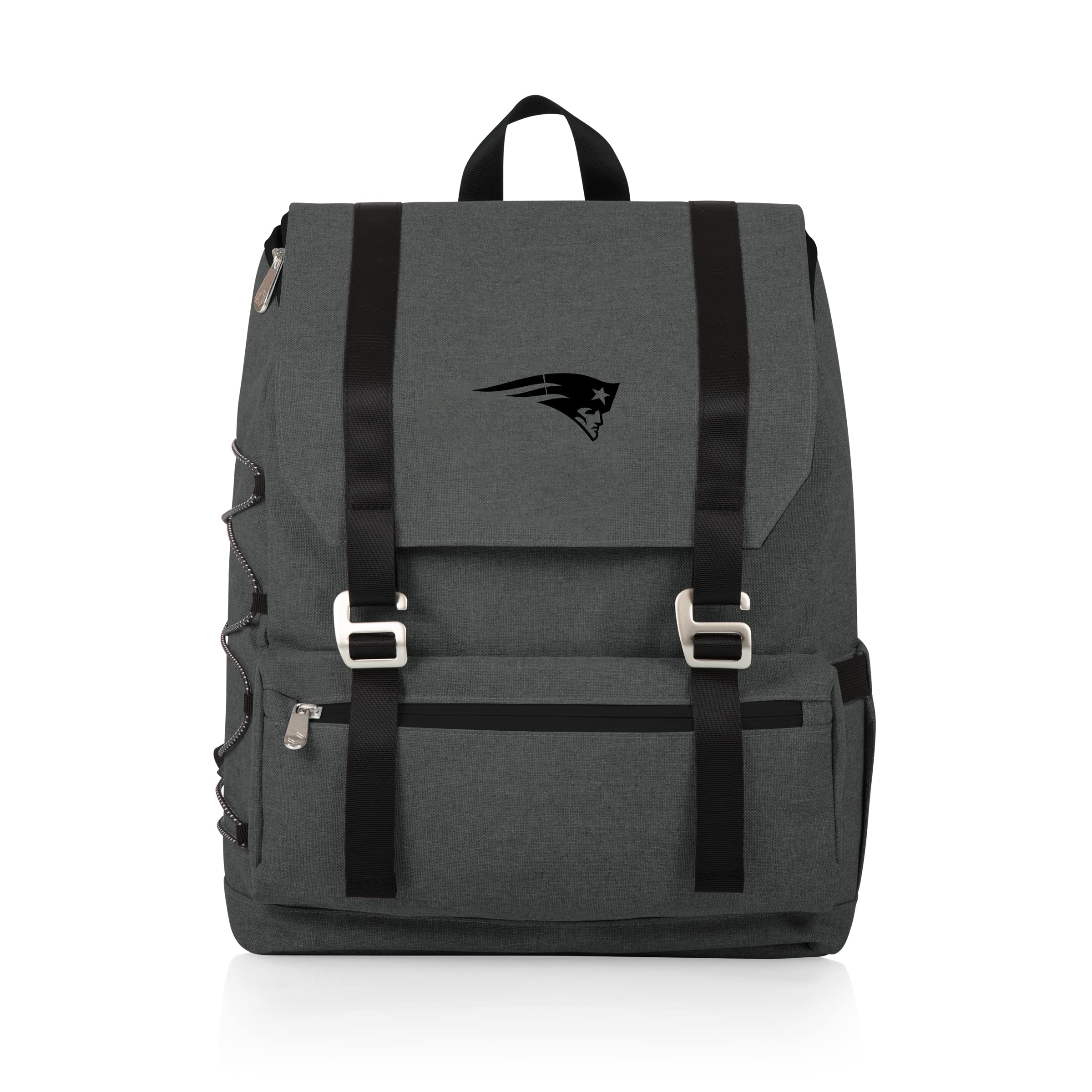 NFL New England Patriots OTG Traverse Backpack Cooler - Insulated Soft Cooler Backpack for Hiking, Picnics & Tailgating - Durable Heathered Gray Design - Perfect for Outdoor Adventures, Sports Events & Camping