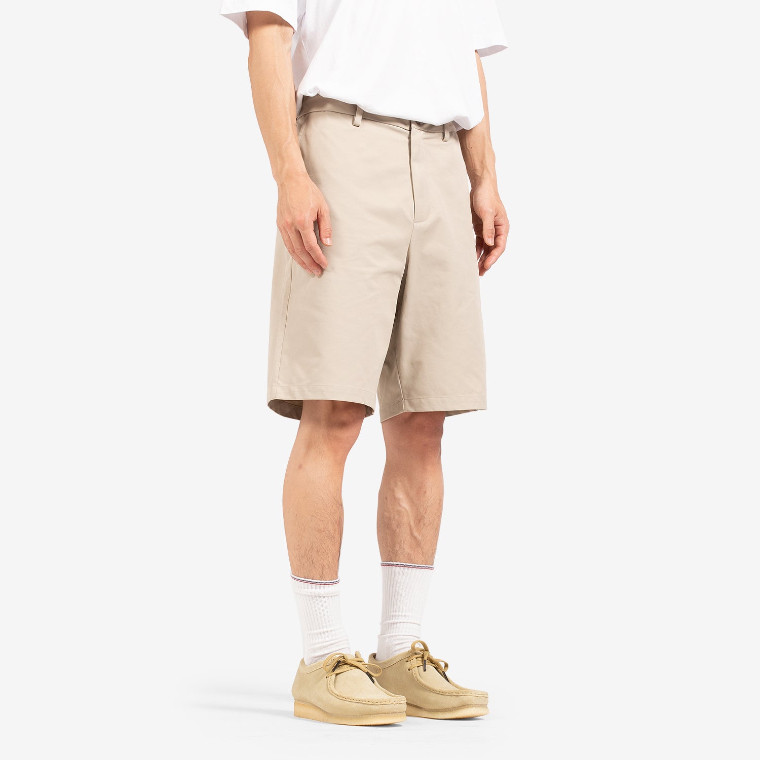 Light Grey Suit Shorts for Men - Comfortable & Stylish Summer Wear for Casual Outings & Beach Vacations