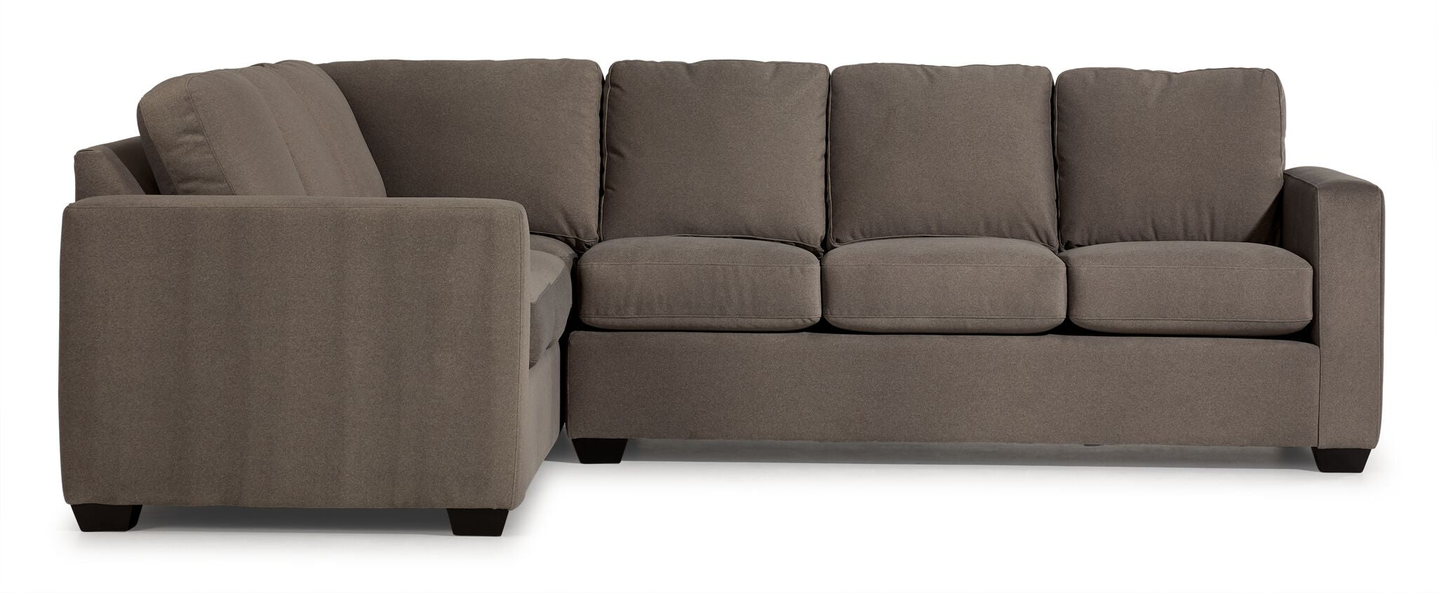 Modern Caleb 2-Piece Right Facing Sectional Sofa Set in Arlo Brown - Perfect for Living Room, Family Room & Small Spaces