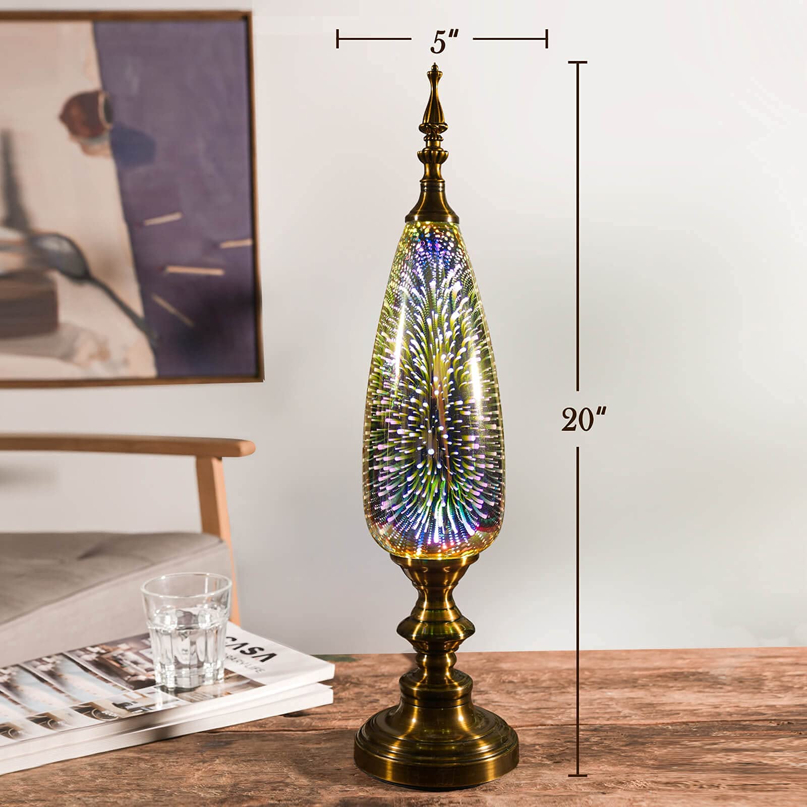 Porseme Modern Table Lamp with Pillar and Vase Set - Includes LED Bulbs - Perfect for Bedroom Nightstand, Living Room Decor, and Office Lighting
