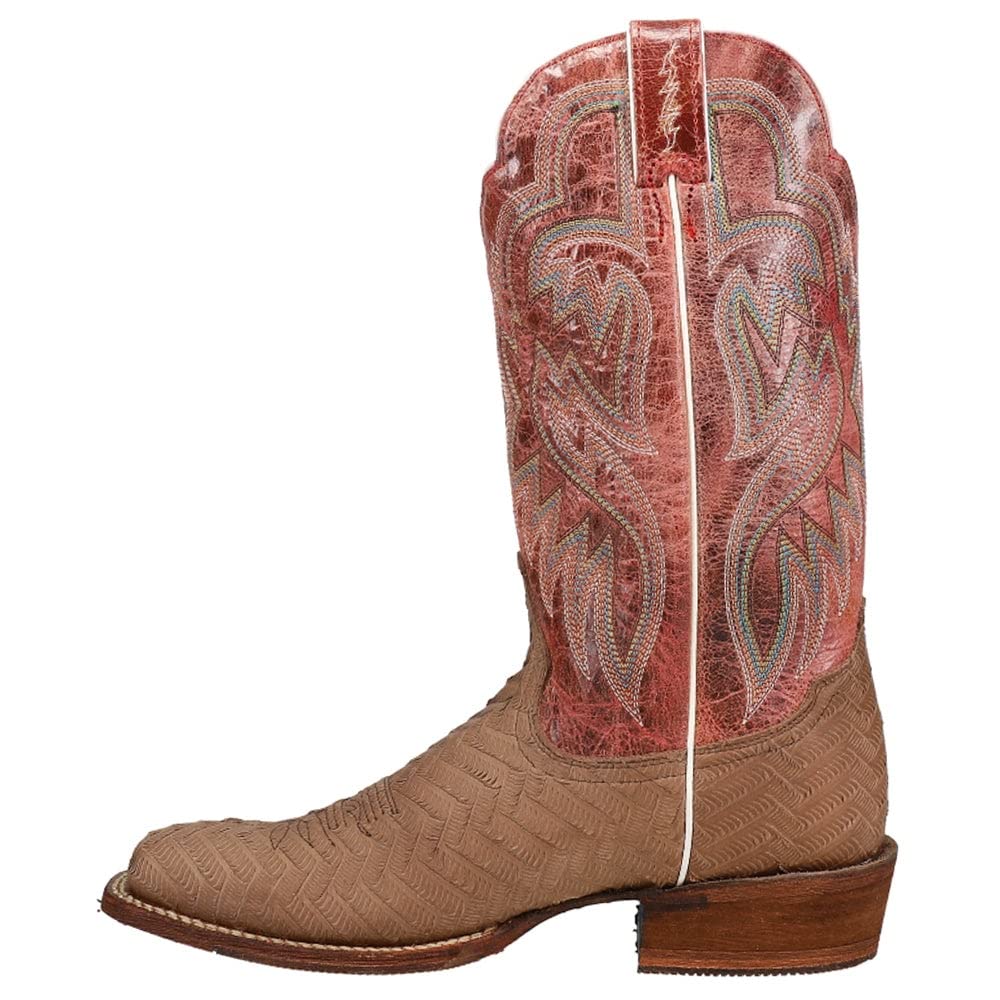 Tony Lama Men's Chocolate Brown Round Toe Mid Calf Boots - Western Cowboy Boots for Riding, Work & Casual Wear