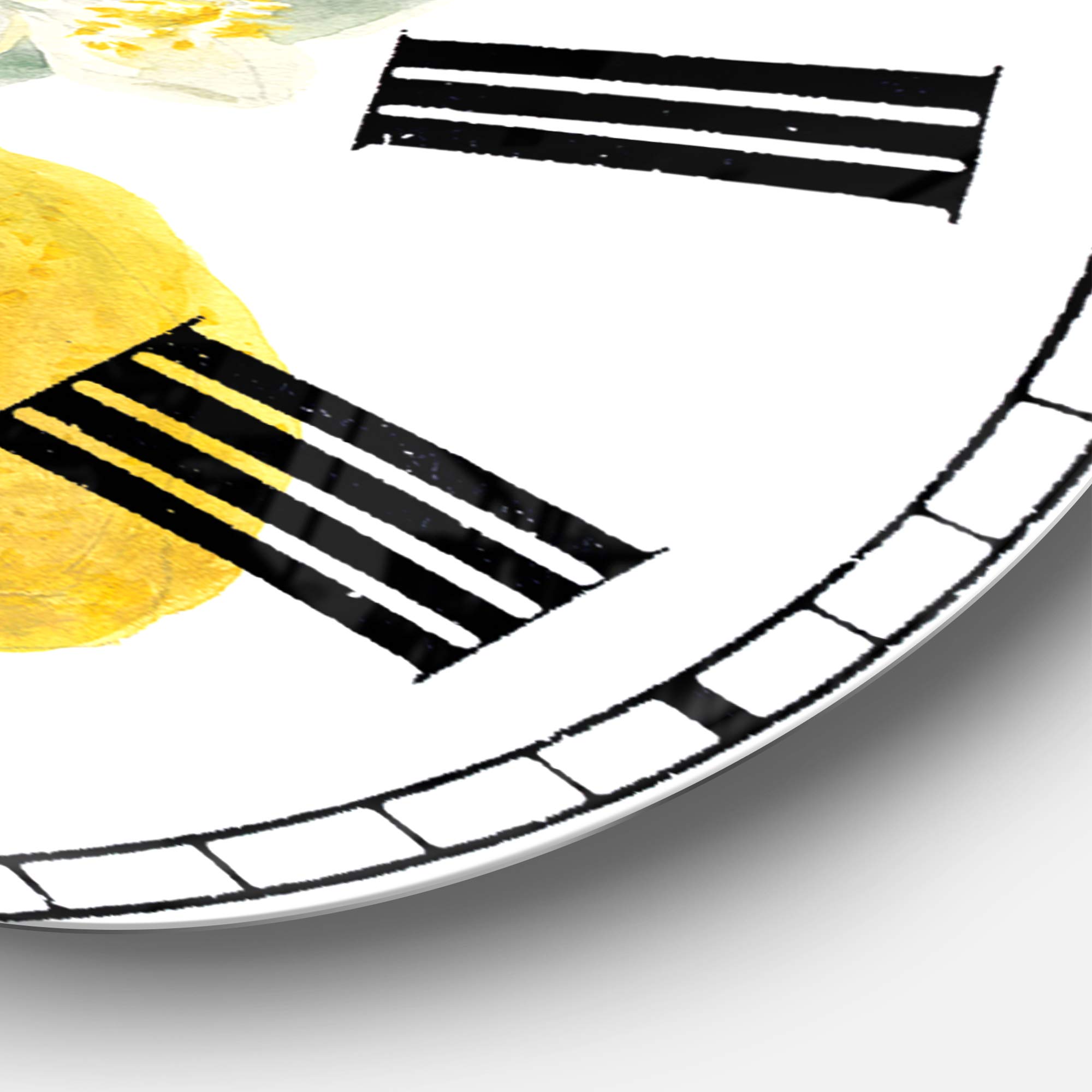 Farmhouse Wall Clock with Floursack Lemon Design - Rustic Decor for Home, Bedroom, Bathroom, Office & Living Room | Perfect for Country Style Kitchens & Cozy Reading Nooks