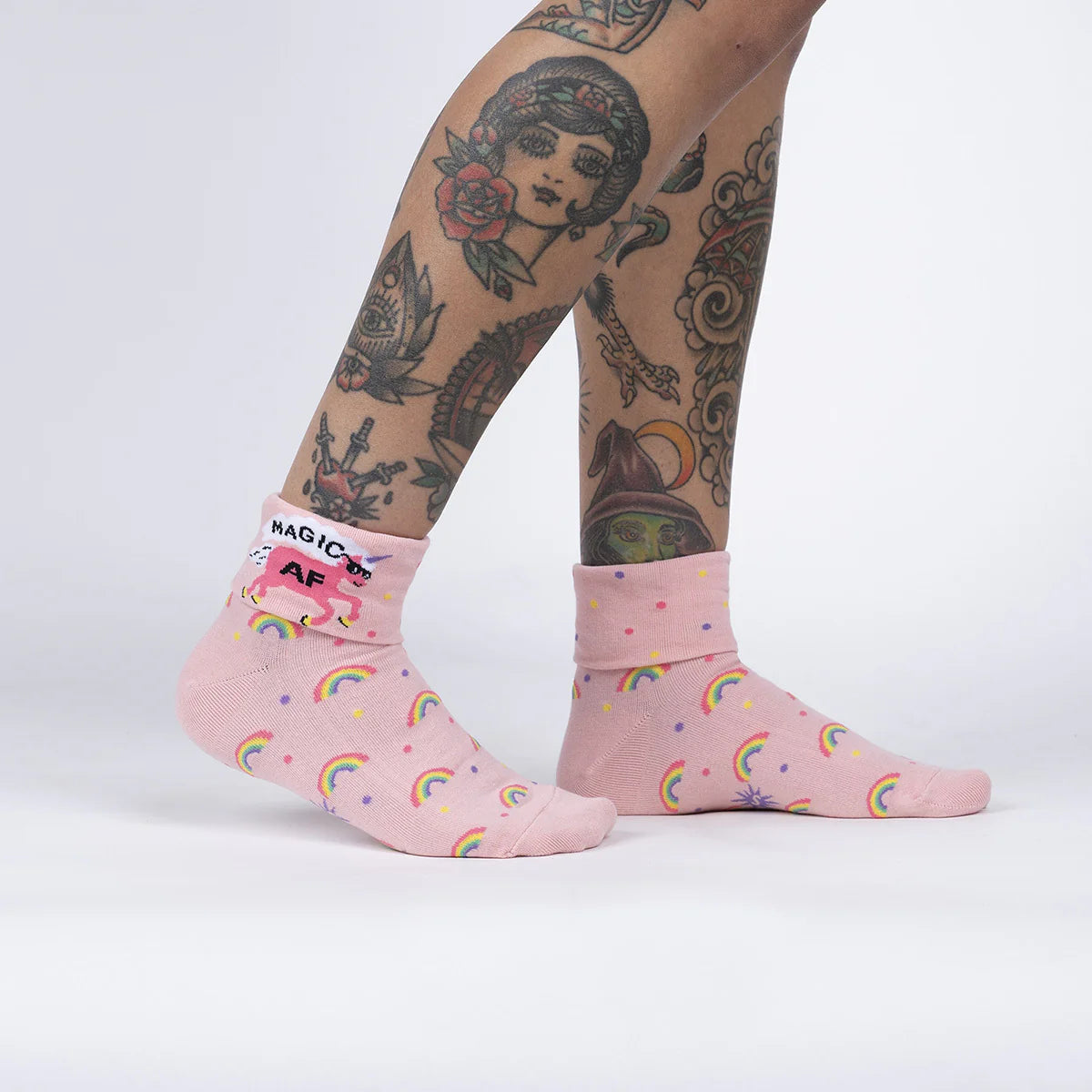 Magic AF Turn Cuff Crew Socks by Sock It To Me - Fun Novelty Socks for Women & Men - Perfect for Cosplay, Gifts, and Everyday Wear
