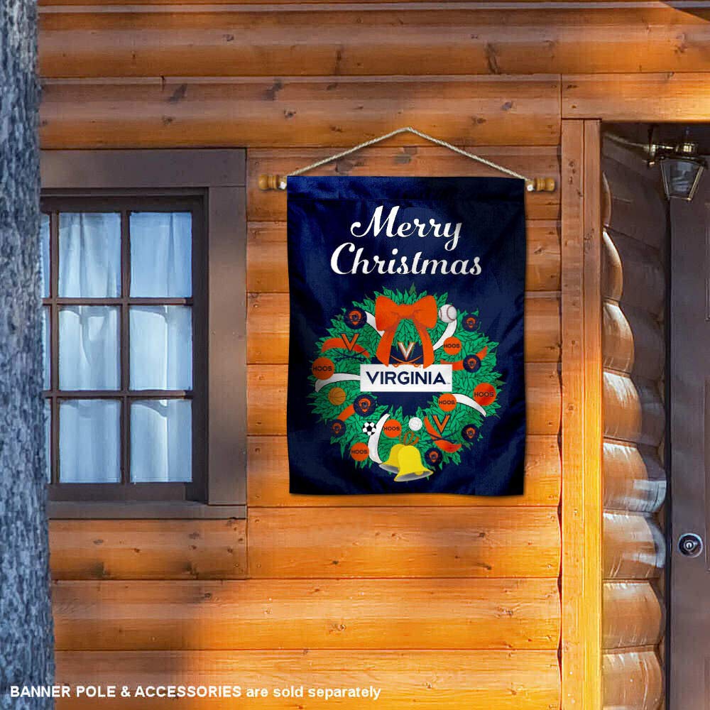 Virginia Cavaliers Happy Holidays Christmas Banner Flag - Perfect for Home Decor, Party Supplies & Fan Gifts - NCAA Team Spirit for Festive Season