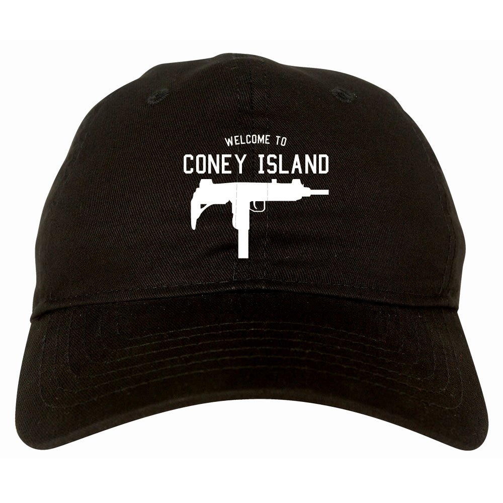 Coney Island Uzi Machine Gun New York City Dad Hat - 6 Panel Adjustable Cotton Cap for Streetwear & Urban Fashion | Perfect for NYC Tours, Hip Hop Style & Casual Outfits