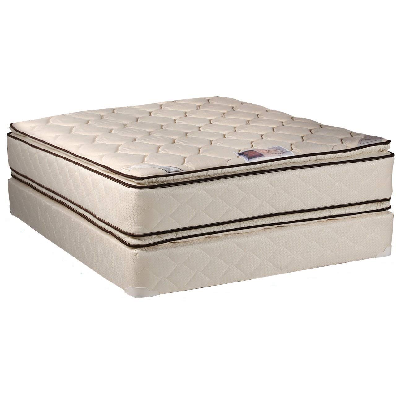 Dream Sleep Coil Comfort PillowTop 2-Sided Twin Mattress Set with Mattress Protector - Orthopedic Support for Back Pain Relief, Enhanced Cushion Technology, Ready-to-Use Fully Assembled Design | Perfect for Guest Rooms, Dormitories & Everyday Comfort