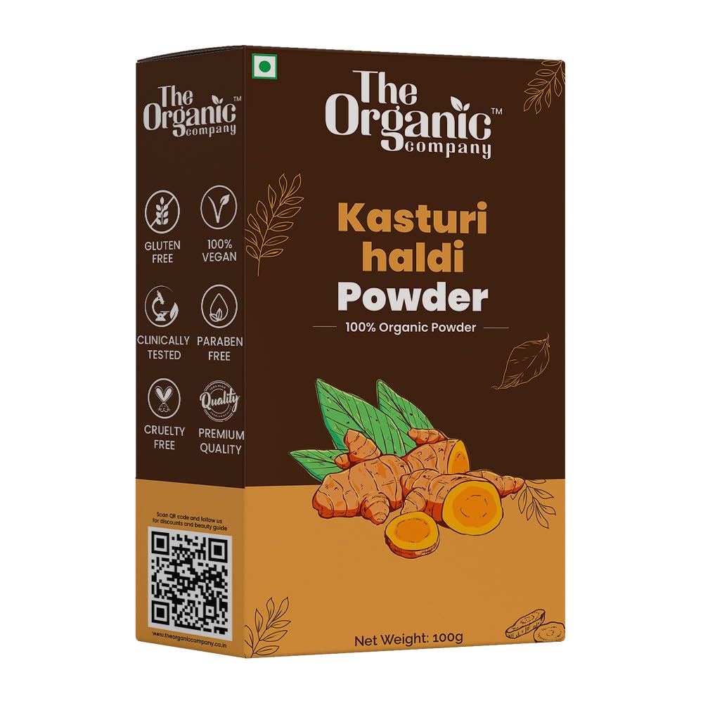 Organic Kasturi Haldi Powder for Face & Body - 100G Wild Turmeric (Manjal Jangli Haldi) - Skin Brightening, Glowing, Oil Control - Pure Herbal Beauty Treatment for Facial Care, Babies & Bridal Prep - Perfect for DIY Face Masks, Body Scrubs & Natural Skin Whitening Remedies