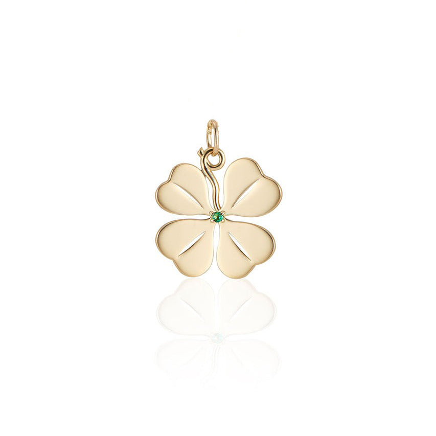 18K Gold Emerald Four Leaf Clover Pendant Necklace for Women - Elegant Jewelry Gift for Birthday, Anniversary & Special Occasions - Perfect for Everyday Wear & Formal Events