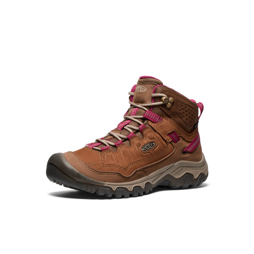 Women's KEEN Targhee IV Waterproof Hiking Boots - Bison/Beaujolais | Lightweight & Durable for Outdoor Adventures, Trail Walking & Backpacking