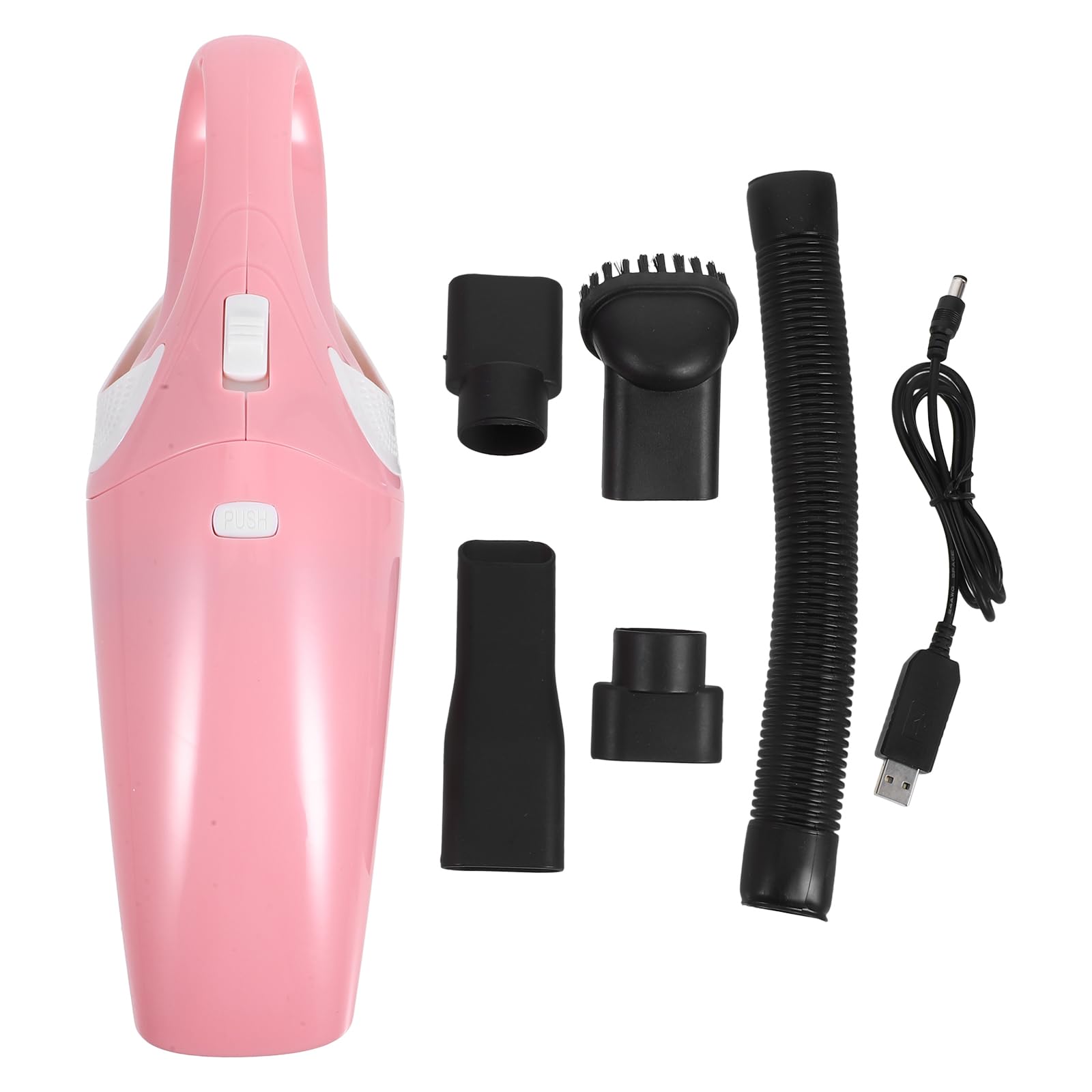 Wakauto Cordless Handheld Vacuum Cleaner - Mini USB Rechargeable Wet/Dry Vacuum for Keyboard, Car, Computer, Pet Hair - Portable Dust Collector for Home & Office Use (Pink)