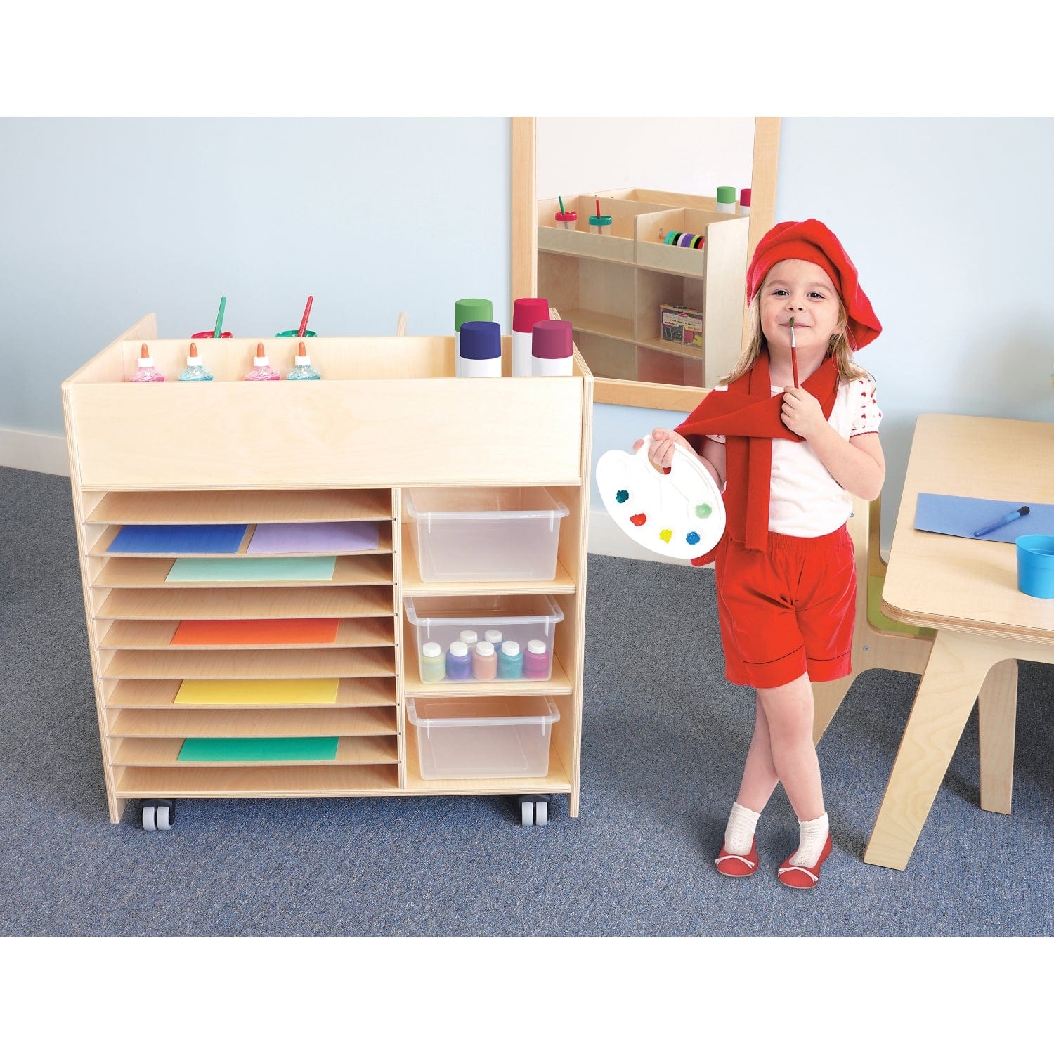 Deluxe Mobile Art Supply Cart - Rolling Storage Organizer for Artists & Crafters - Perfect for Studios, Classrooms & Home Use