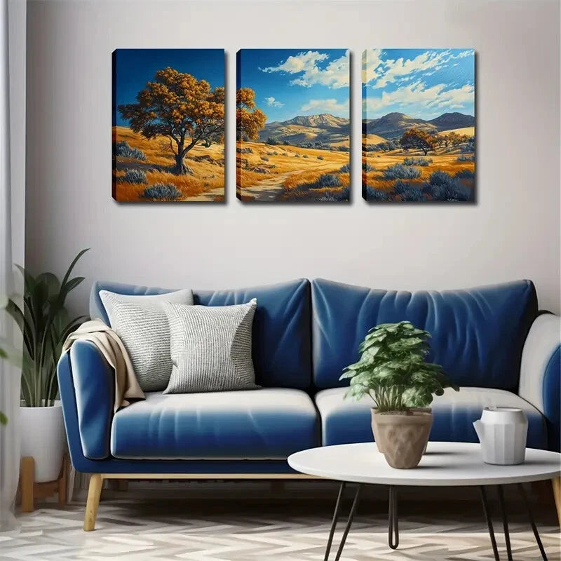3-Piece Autumn Desert Mountain Wall Art Set - Framed Canvas Prints 40x60cm - High Quality Australian Made Wall Decor for Living Room, Bedroom & Office
