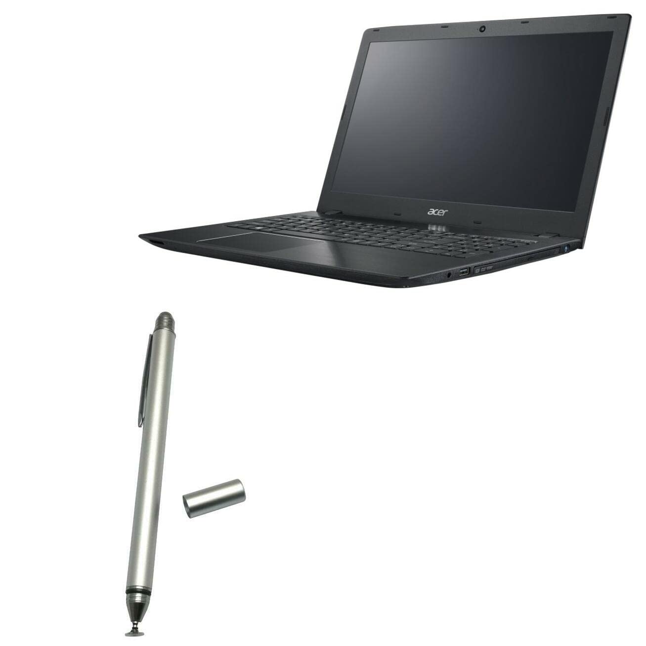 BoxWave DualTip Stylus Pen for Acer Chromebook Spin 311 (R721T) - Fiber & Disc Tip Capacitive Touchscreen Stylus - Metallic Silver - Perfect for Note Taking, Drawing & Digital Signatures
