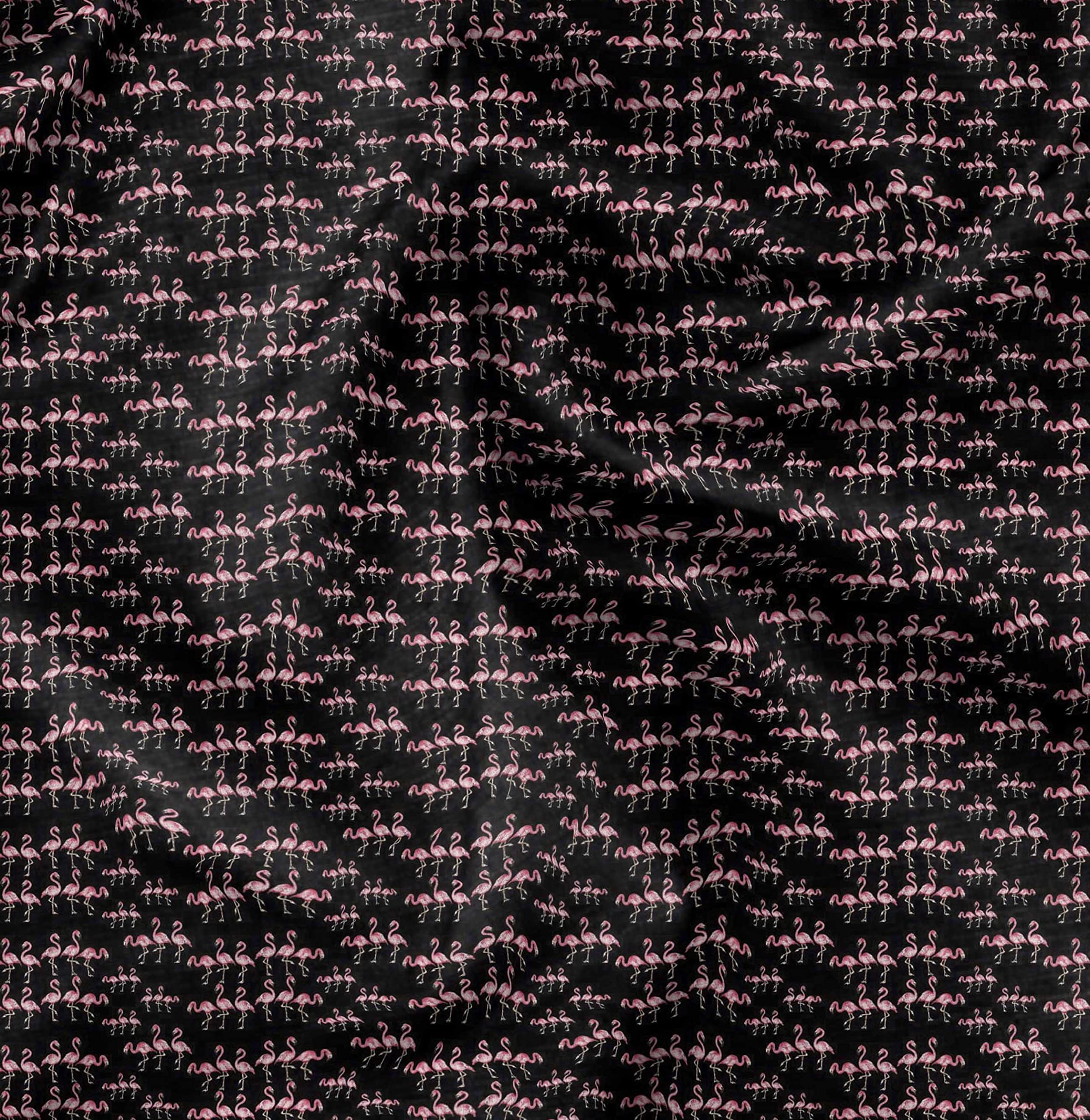 Soimoi Black Polyester Crepe Fabric by The Yard - 52