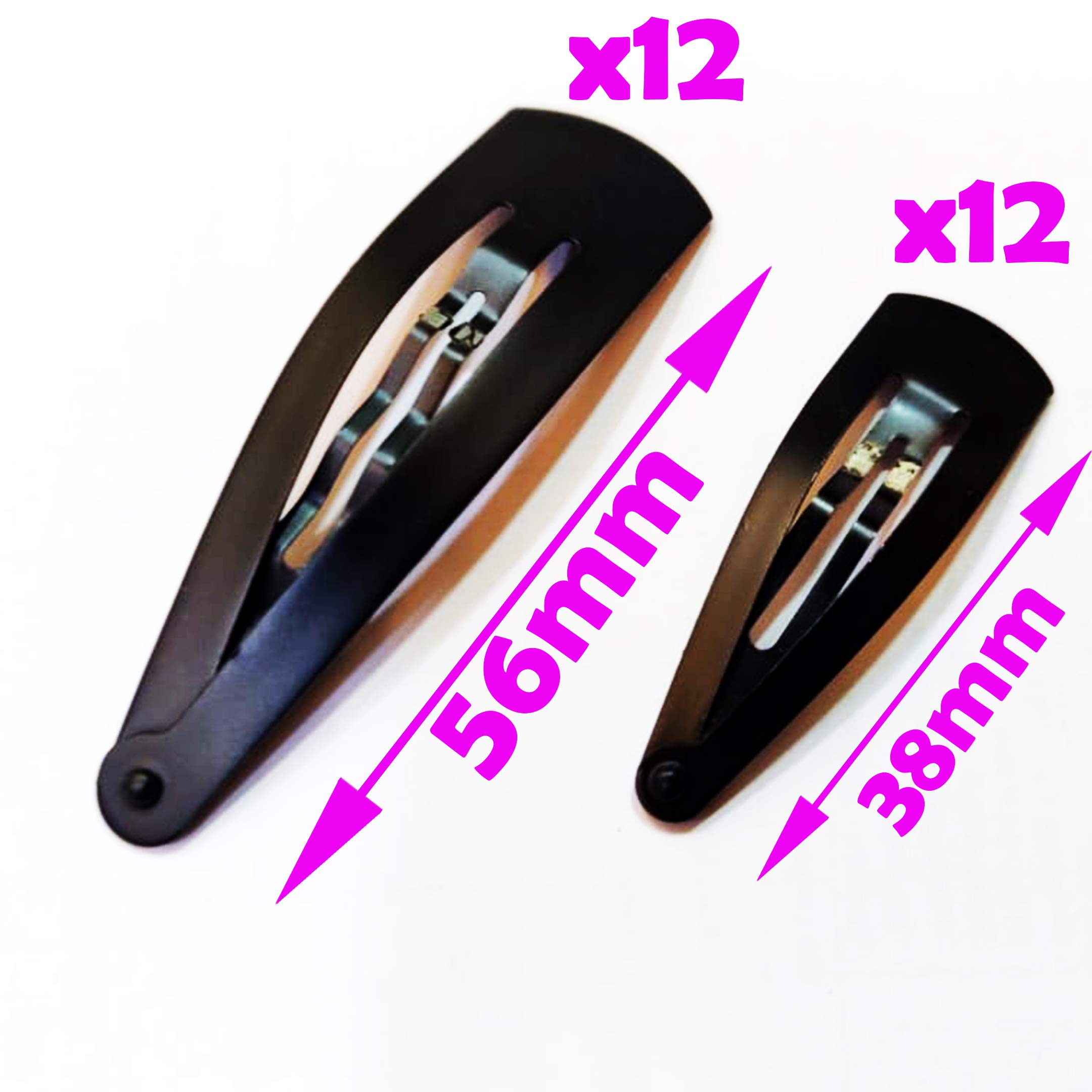 Sonpal Small & Large Combo Set of 24Pcs Matte Black Tic Tac Hair Clips for Women, Girls & Kids (Pack of 2) - Perfect for School, Work, Parties & Everyday Hairstyling