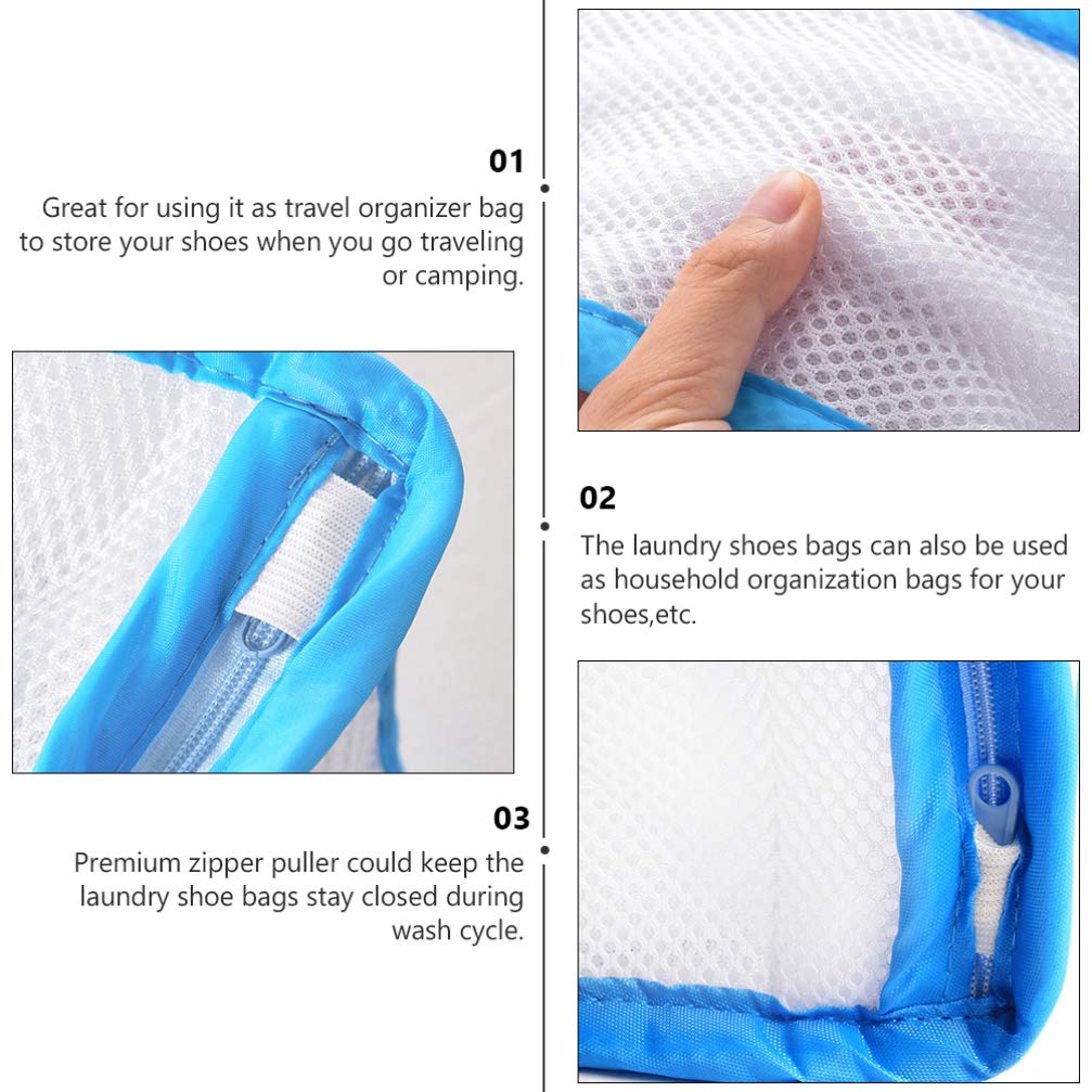 **Mesh Laundry Bags for Shoes - Portable Washing Machine Bags, Sneaker Protector with Padded Net - Perfect for Travel, Gym & Home Use**