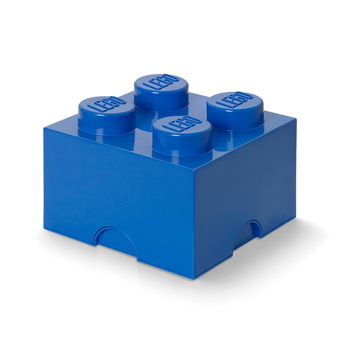 LEGO Blue Storage Box with 4 Bright Bricks & 4 Knobs - Organize and Store LEGO Pieces for Kids Playroom, Classroom, or Home Organization